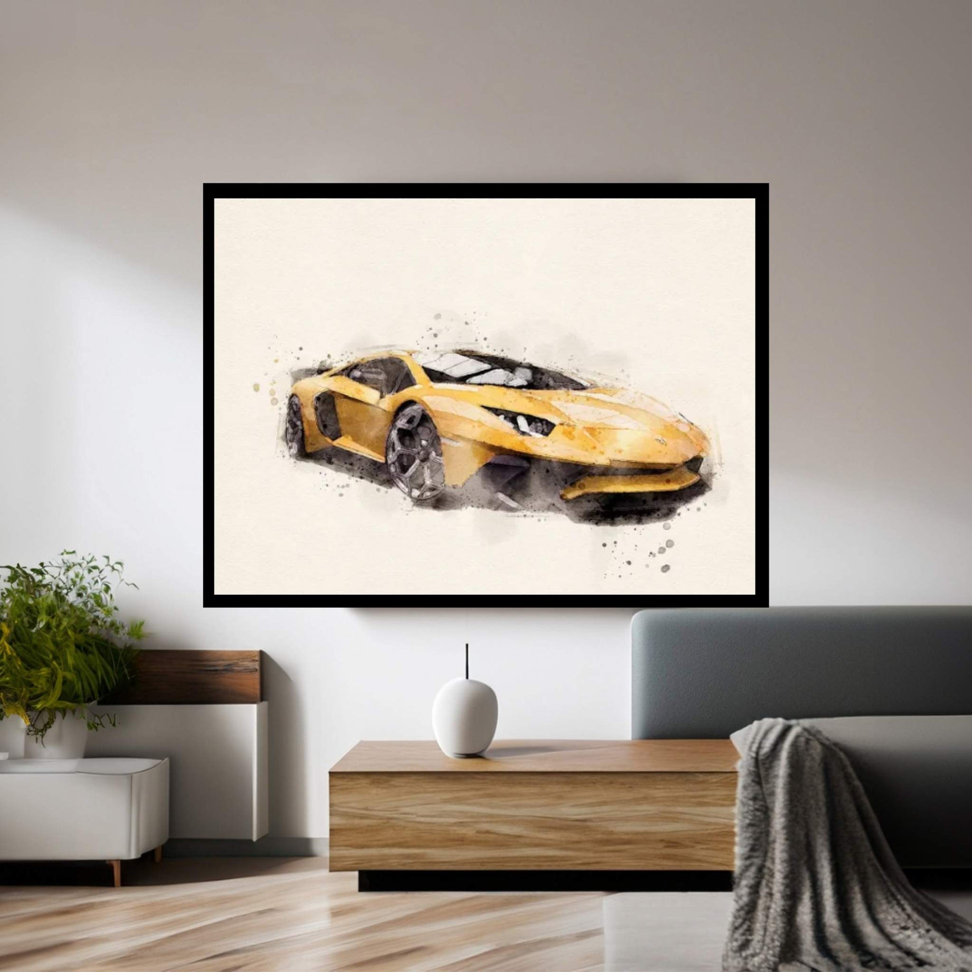Lamborghini Aventador v II Canvas Wall Art - Y Canvas