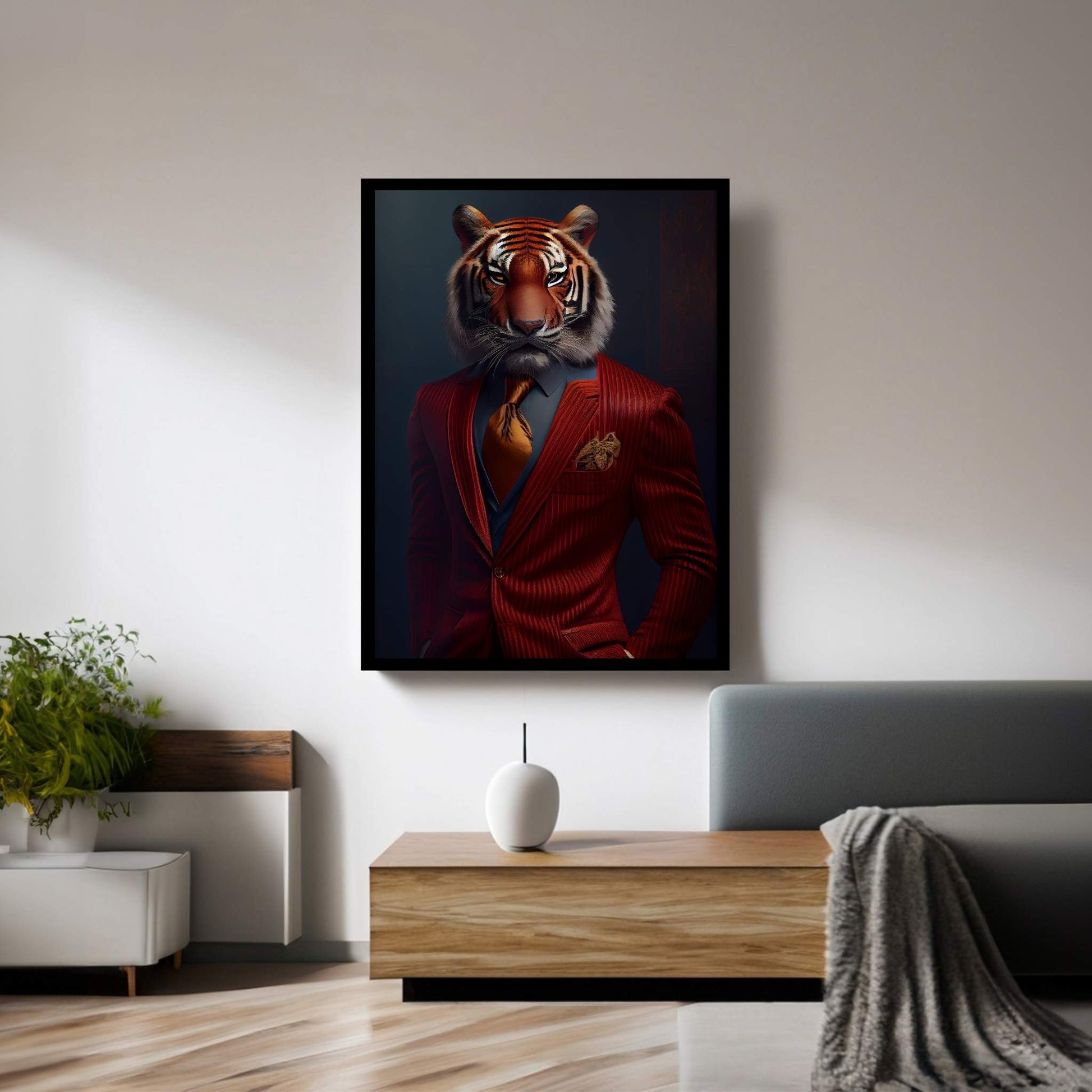 Businnes Tiger Wall Art, Tiger Canvas Art, Animal Wall Art - Y Canvas
