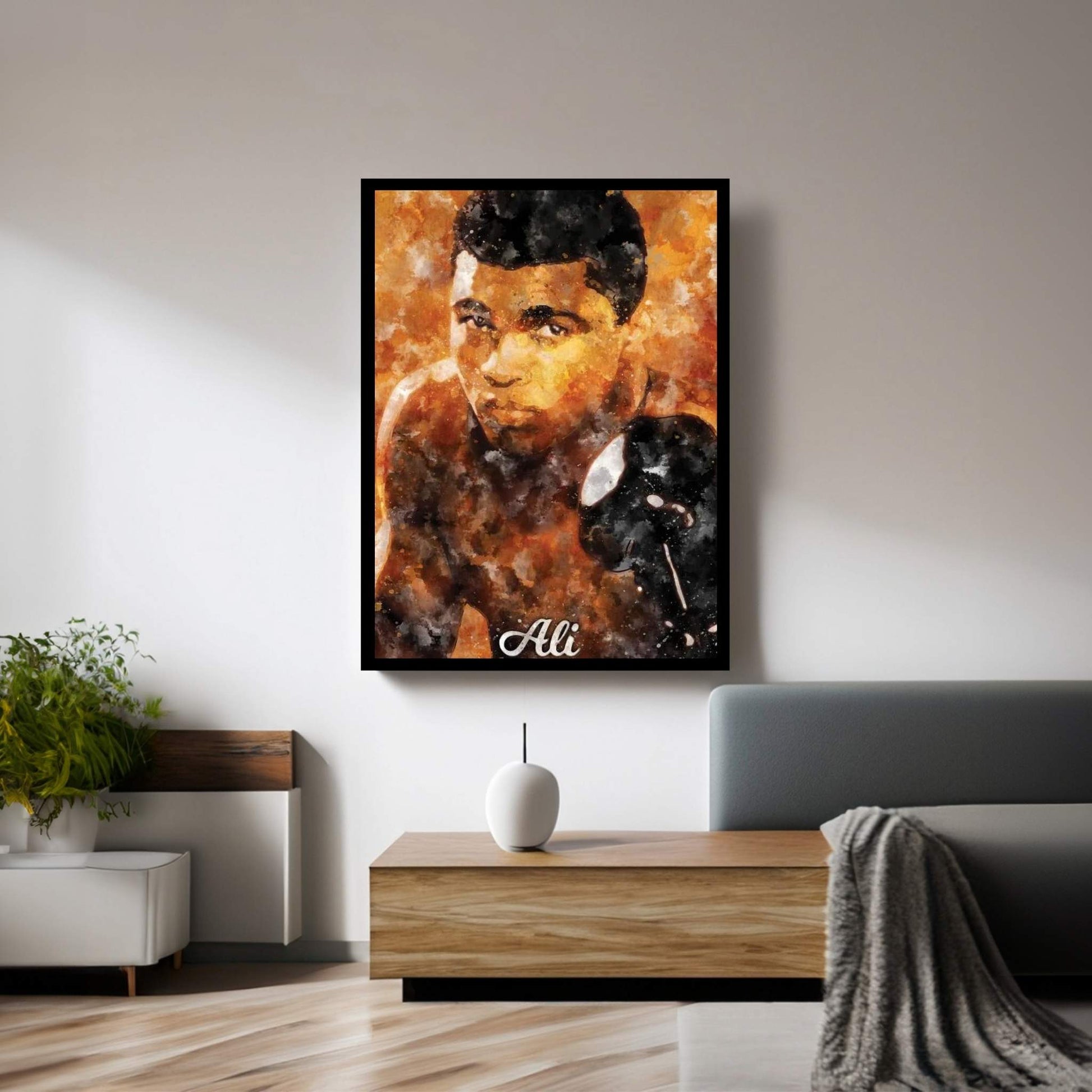 Ali Watercolor Canvas Wall Art - Y Canvas