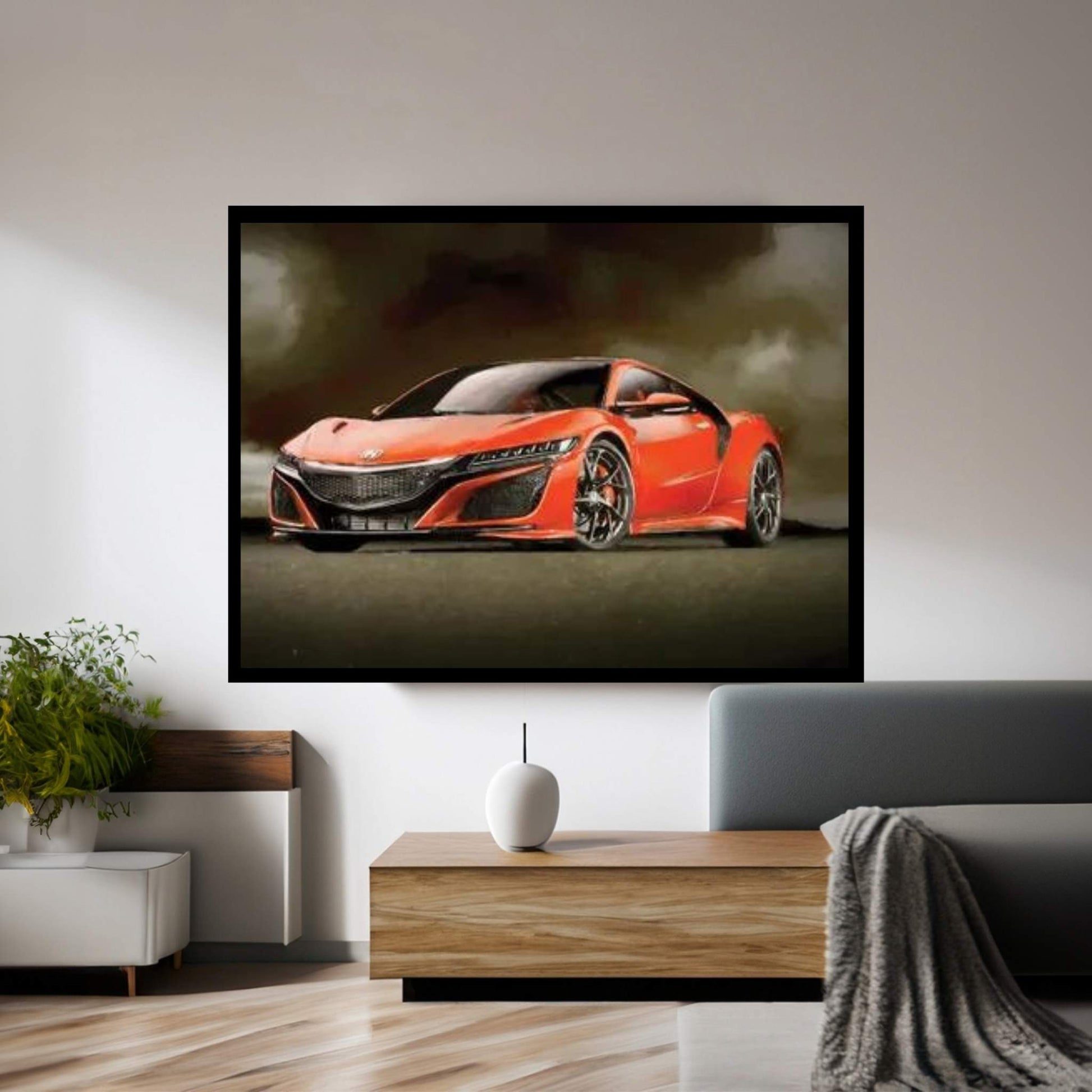 Honda NSX In Watercolor Canvas Wall Art - Y Canvas