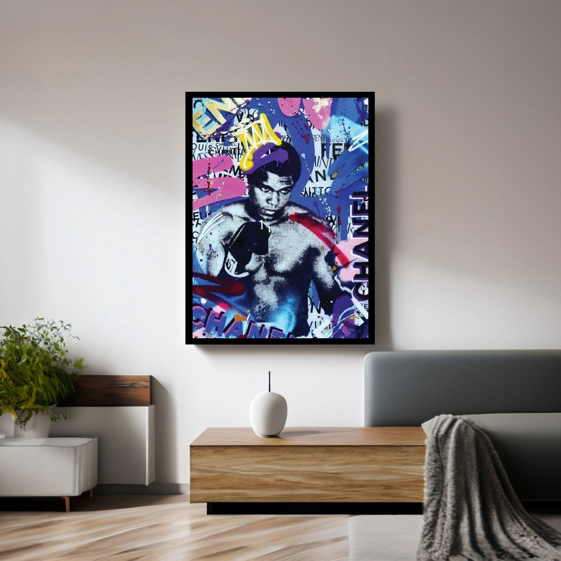 Ali Brand Graffiti Canvas Wall Art - Y Canvas