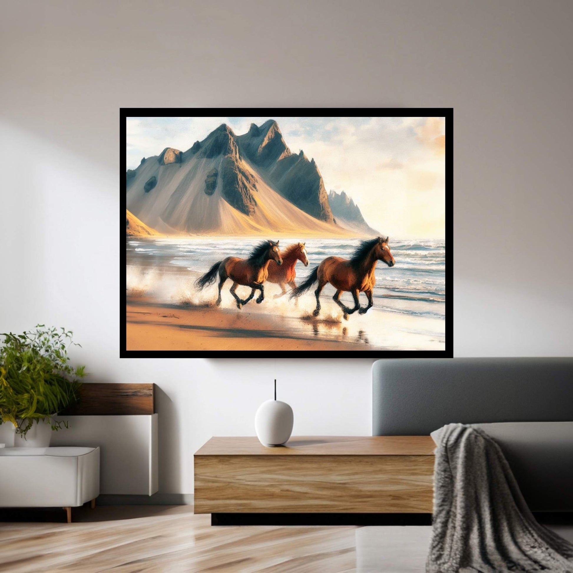 Beautiful Brown Horse Canvas Wall Art , Animal Wall Art - Y Canvas