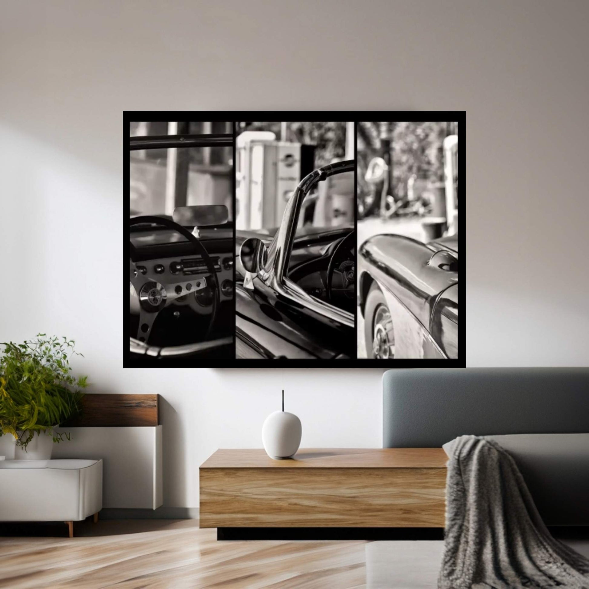 Classic Chevrolet Corvette In Detail Canvas Wall Art - Y Canvas