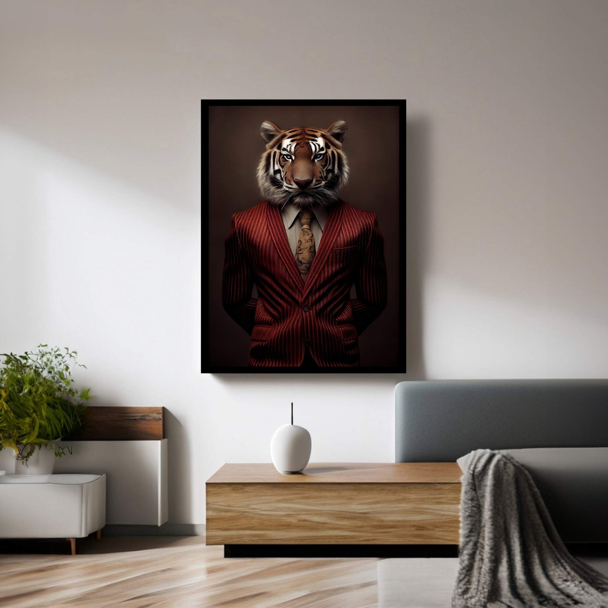Businnes Tiger Wall Art, Tiger Canvas Art, Animal Wall Art - Y Canvas