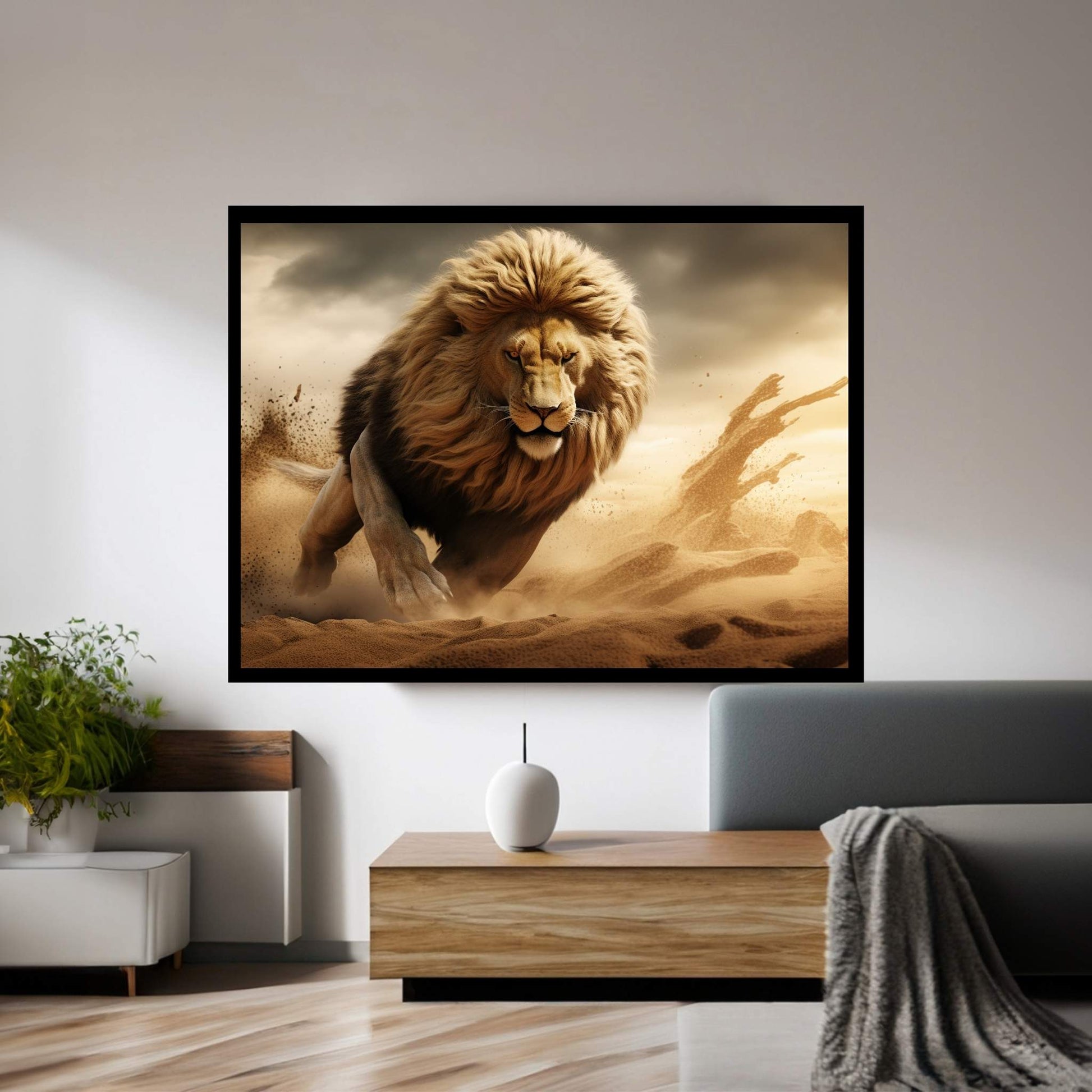 King Lion Wall Art, Lion Canvas Art, Animal Wall Art - Y Canvas