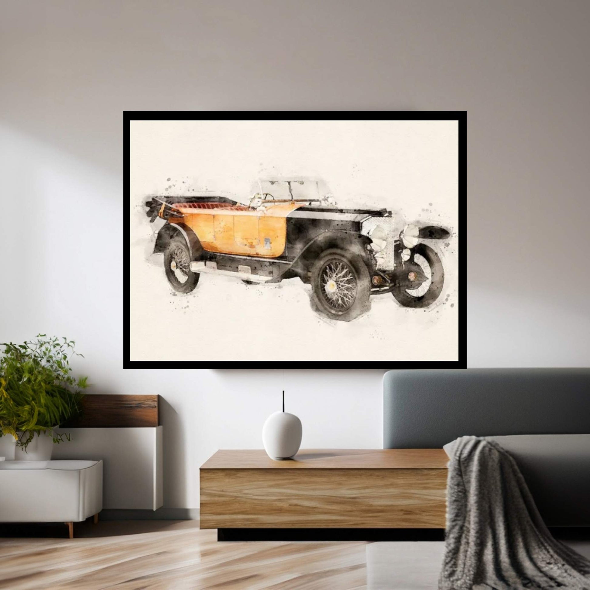 Mercedes Benz Retro V II Canvas Wall Art - Y Canvas