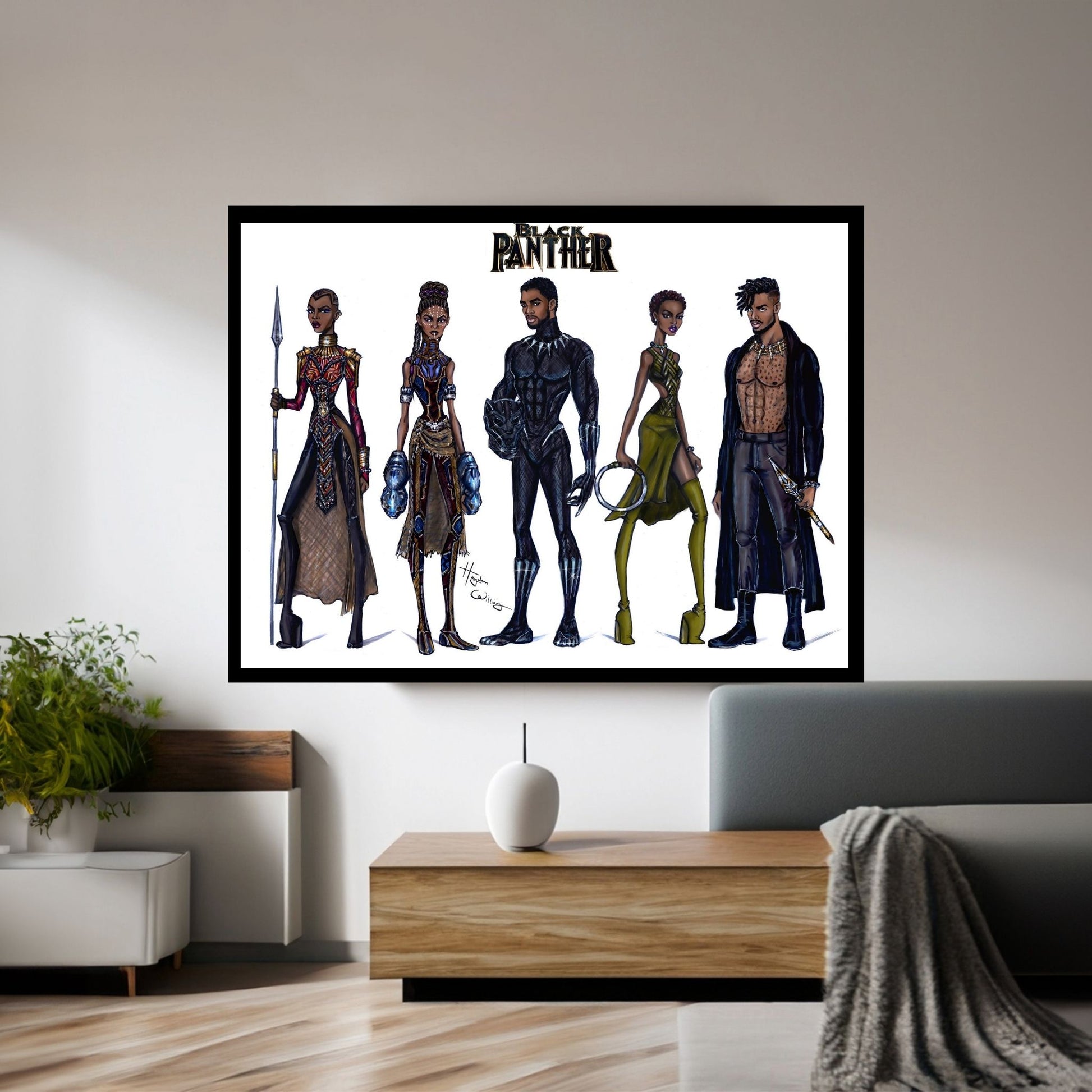 Black Panther Canvas Wall Art - Y Canvas