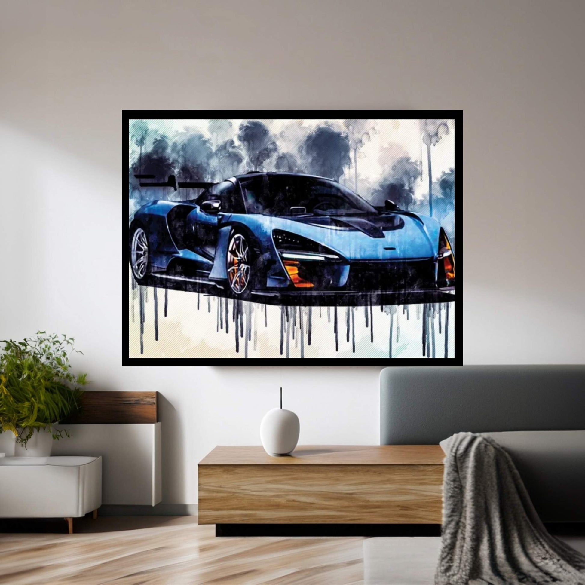 Mclaren Senna 2018 P15 Supercar Racing Car Hypercar Canvas Wall Art - Y Canvas