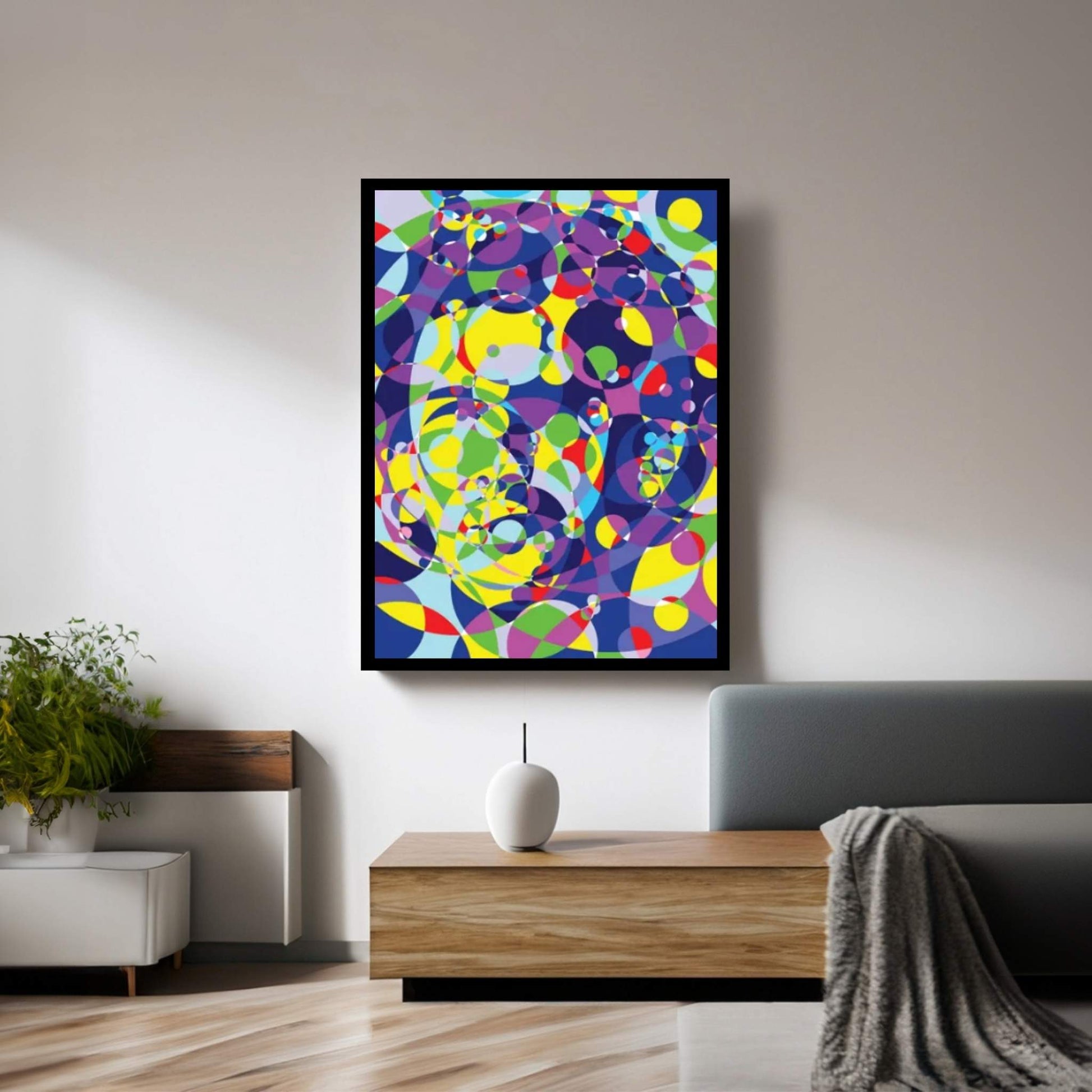 Ayrton Colored Circles Canvas Wall Art - Y Canvas