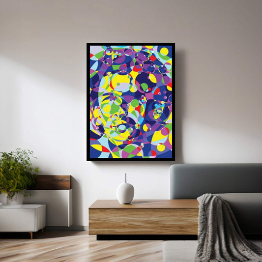 Ayrton Colored Circles Canvas Wall Art - Y Canvas