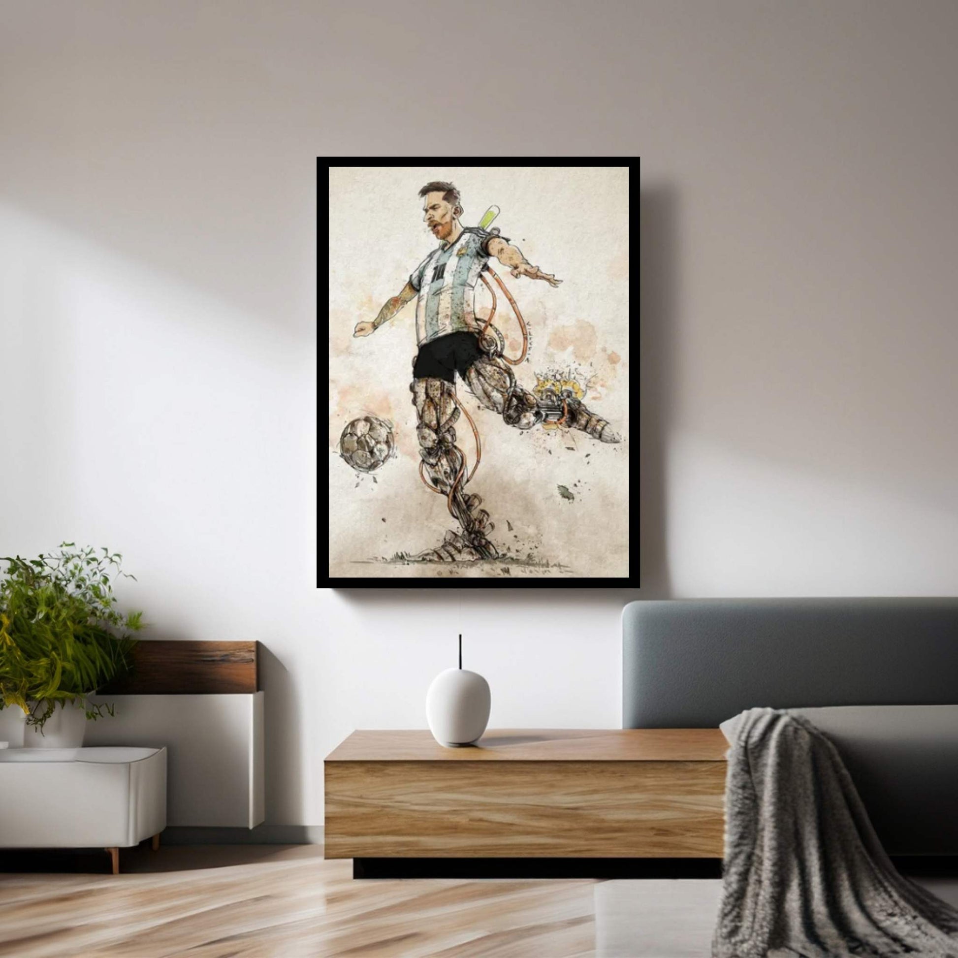 Rusty Messi Canvas Wall Art - Y Canvas
