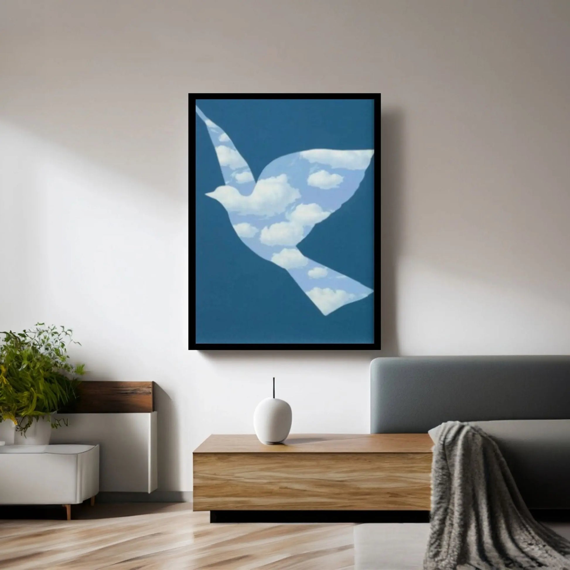 Rene Magritte Sky Bird Canvas Wall Art Poster, Reproduced Wall Decor Print - Y Canvas