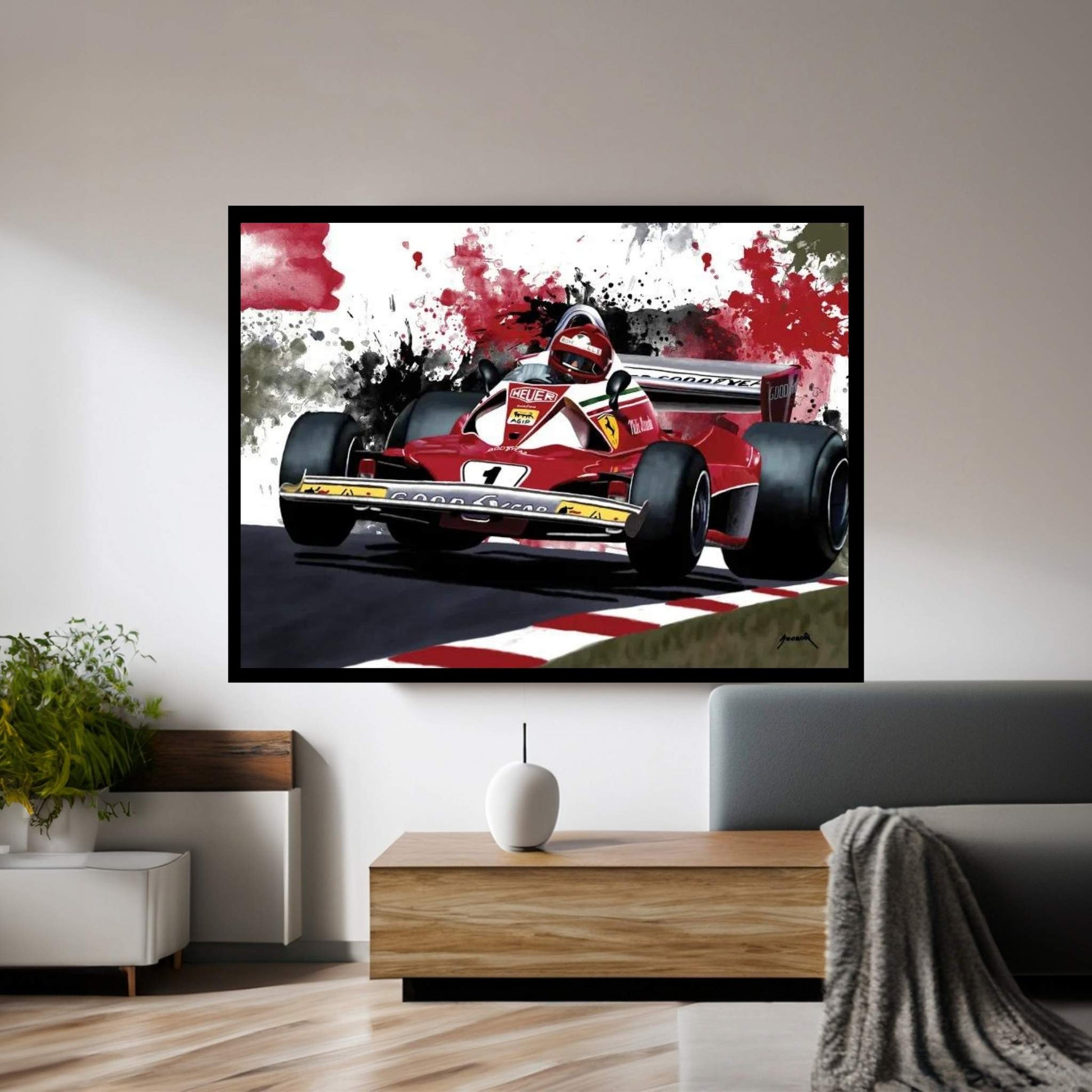 Niki Lauda's Racecar Canvas Wall Art - Y Canvas