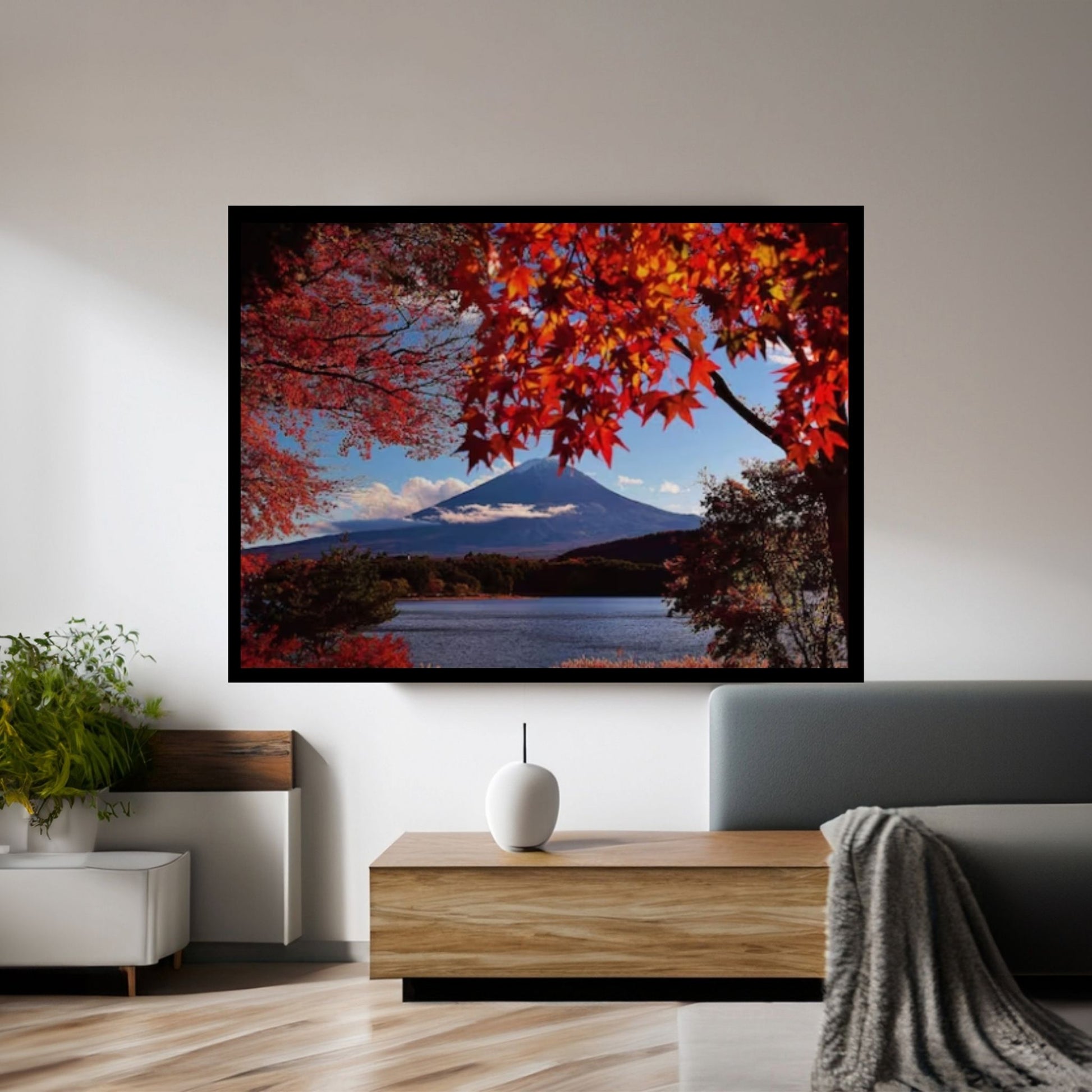 Fuji Kawaguchiko Autumn Leaves Canvas Wall Art - Y Canvas