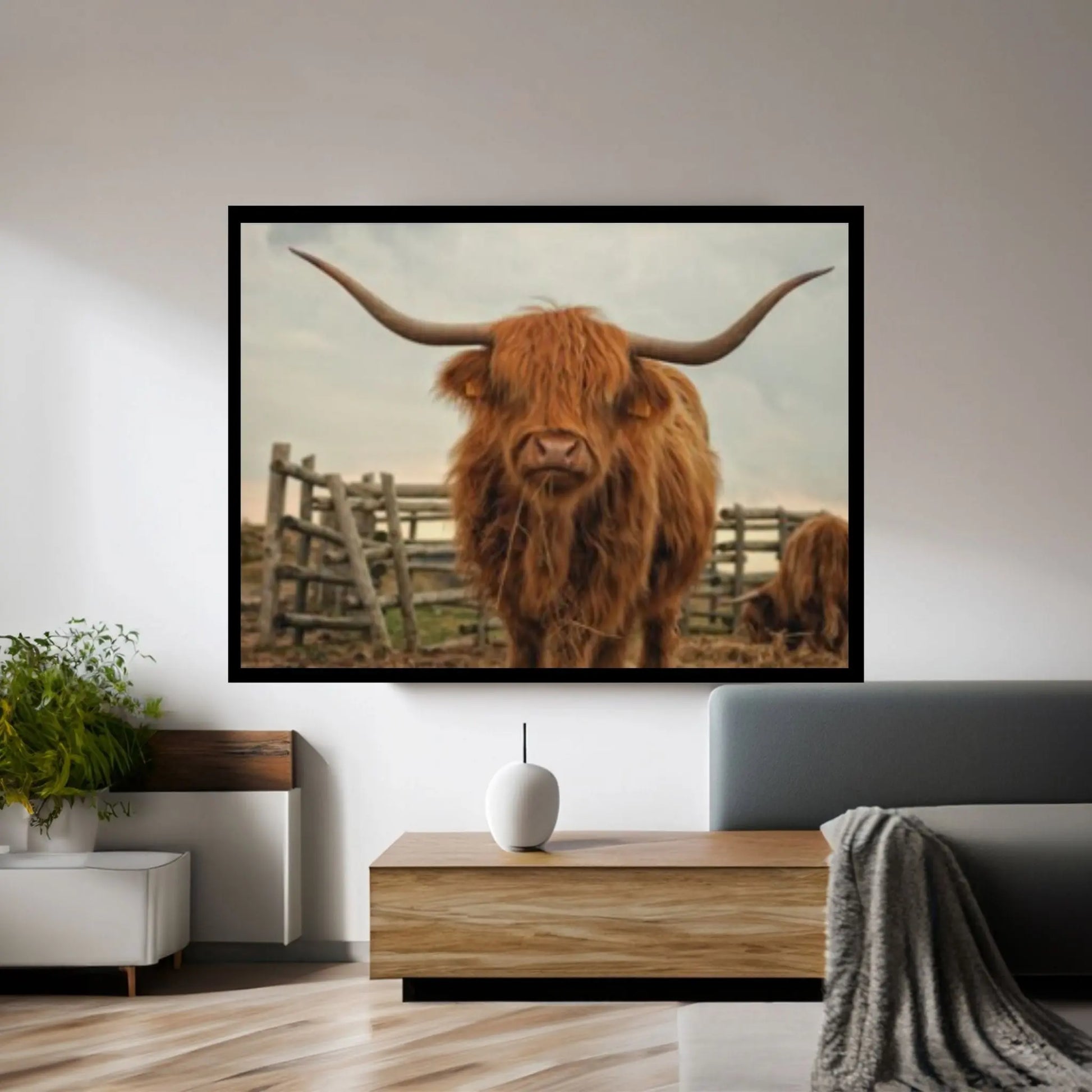 Highland Cow Wall Art | Highland Cow Animal Canvas Wall Art Poster Print Canvas - Y Canvas