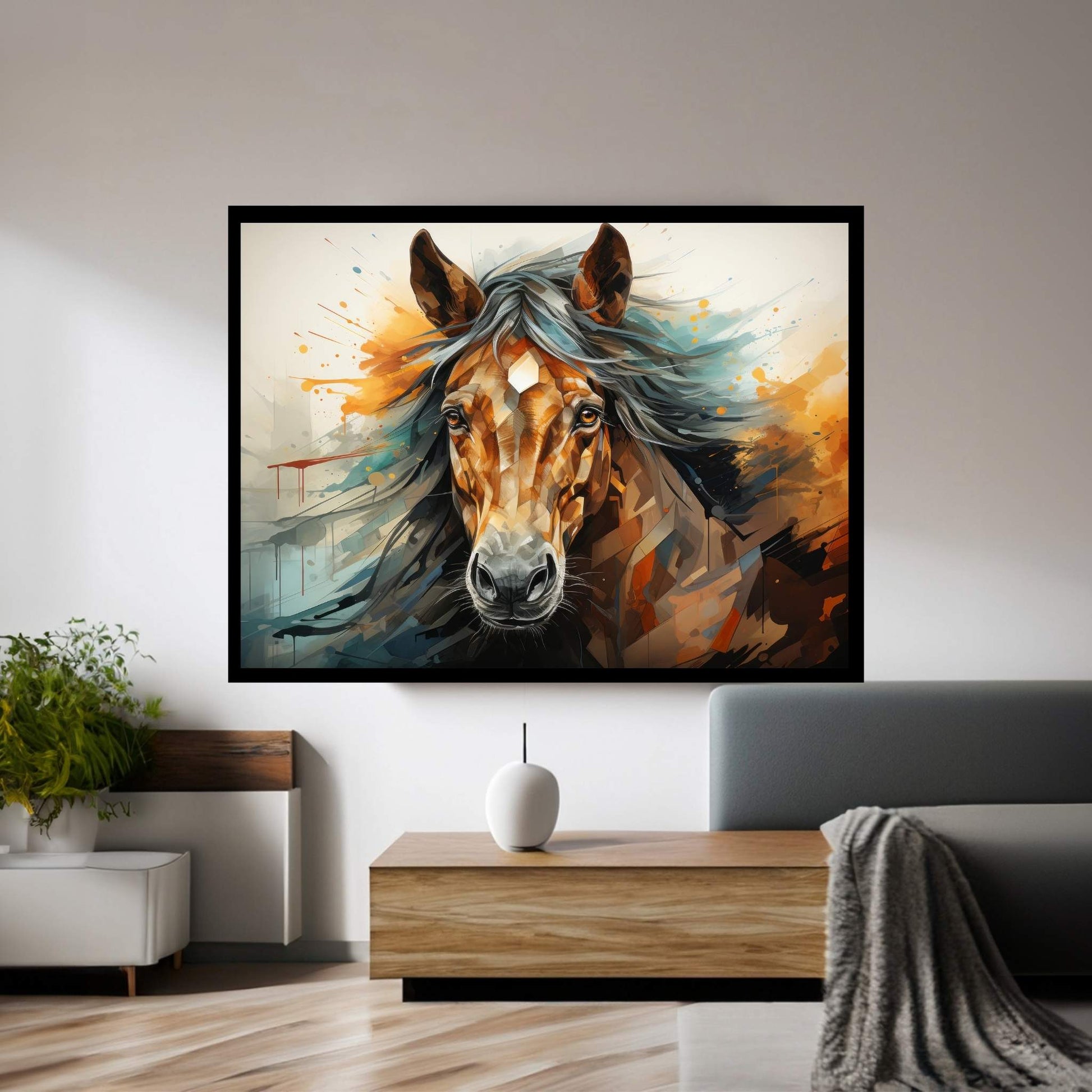 Beautiful Brown Horse Canvas Wall Art , Animal Wall Art - Y Canvas