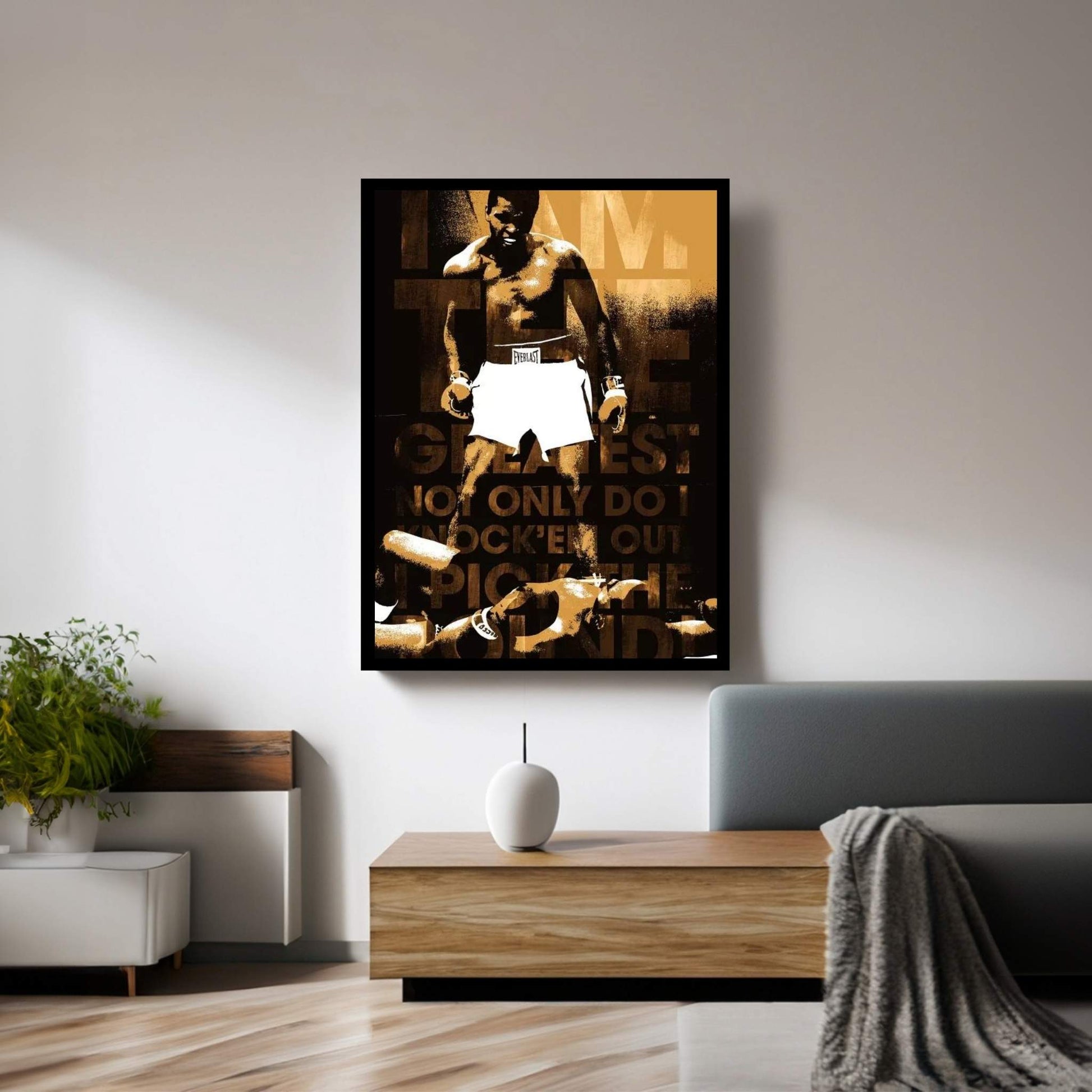 Muhammad Ali Vs. Sonny Liston, 1965 "I am The Greatest" Canvas Wall Art - Y Canvas