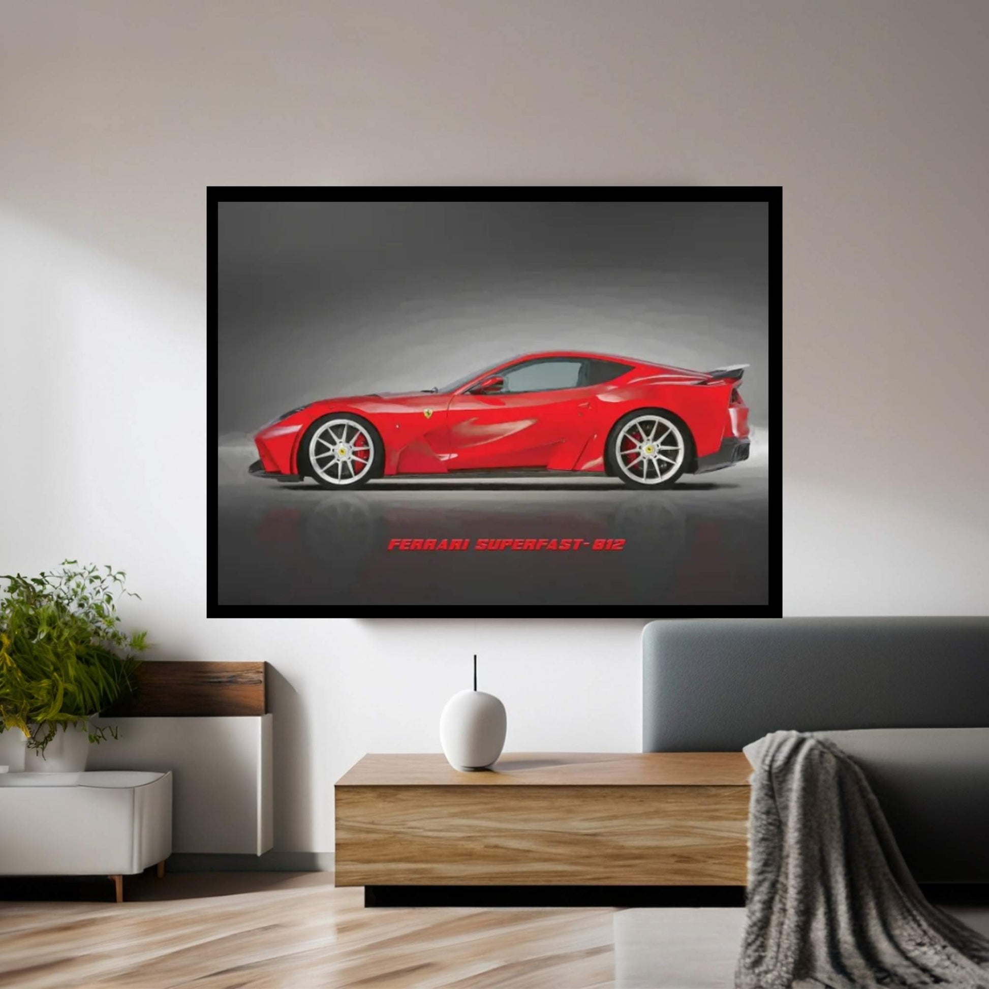 Ferrari Superfast 812 In Watercolor Canvas Wall Art - Y Canvas