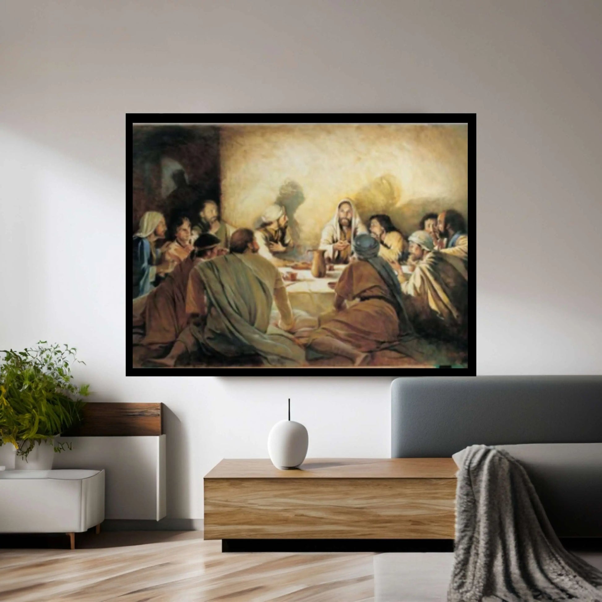 Last Supper Canvas Wall Art , Last Supper Wall Art ,Last Supper Canvas Poster Print Set Jesus and Disciples Christian - Y Canvas
