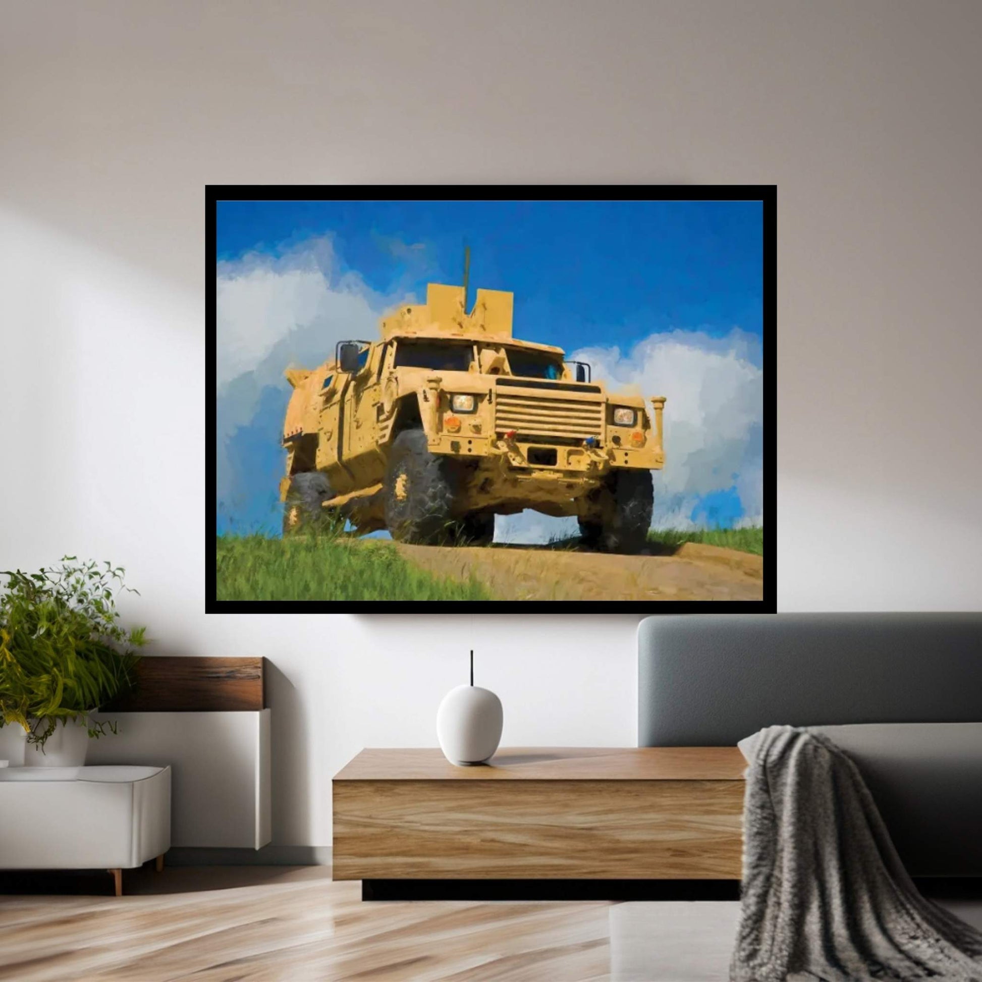 Armas Joint Light Tactical Vehicle In Watercolor Canvas Wall Art - Y Canvas