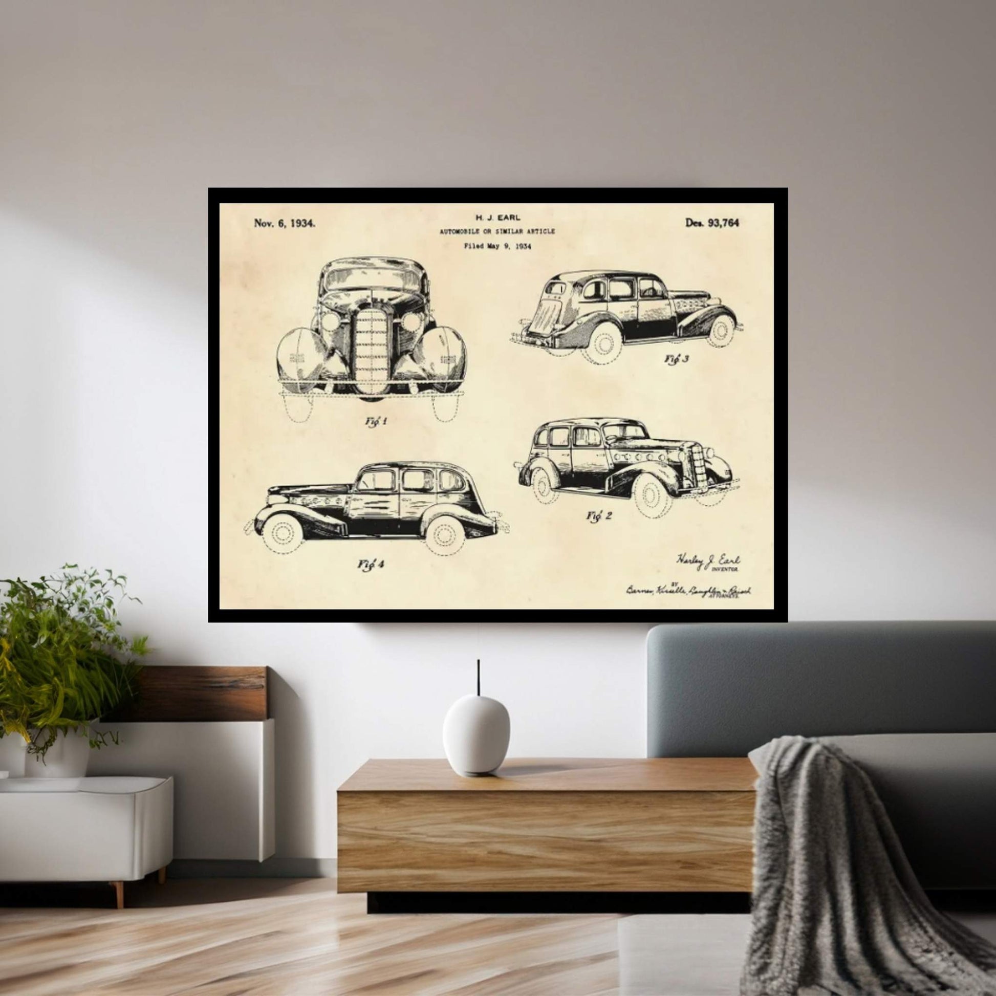 Automobile Patent II Canvas Wall Art - Y Canvas