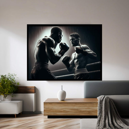 Black African Boxer, Fist and Victory, Boxing Canvas Wall Art - Y Canvas