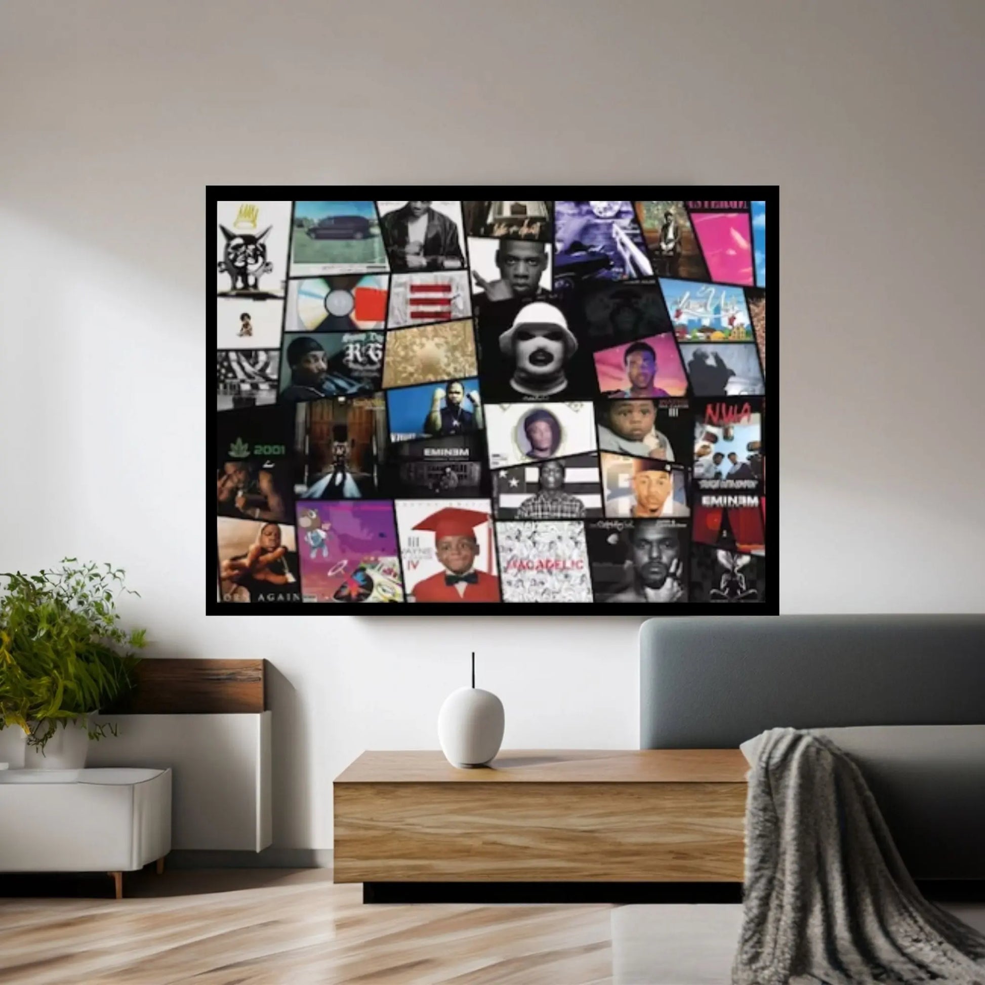 Rap Album Cover Collage Hip Hop Music Canvas Painting Wall Art Rapper Print Musician Gift - Y Canvas