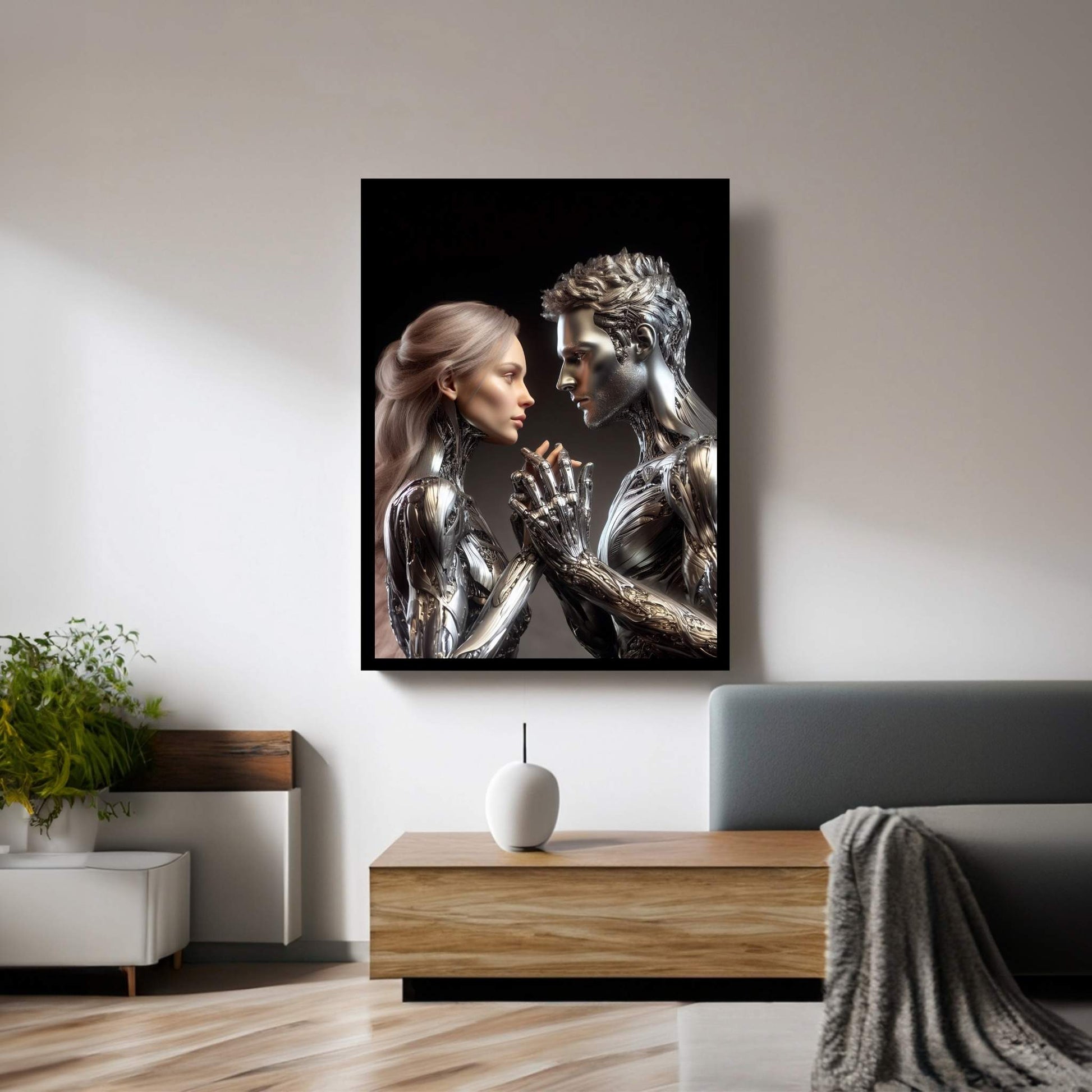 Metalic Love Couple Canvas Wall Art - Y Canvas