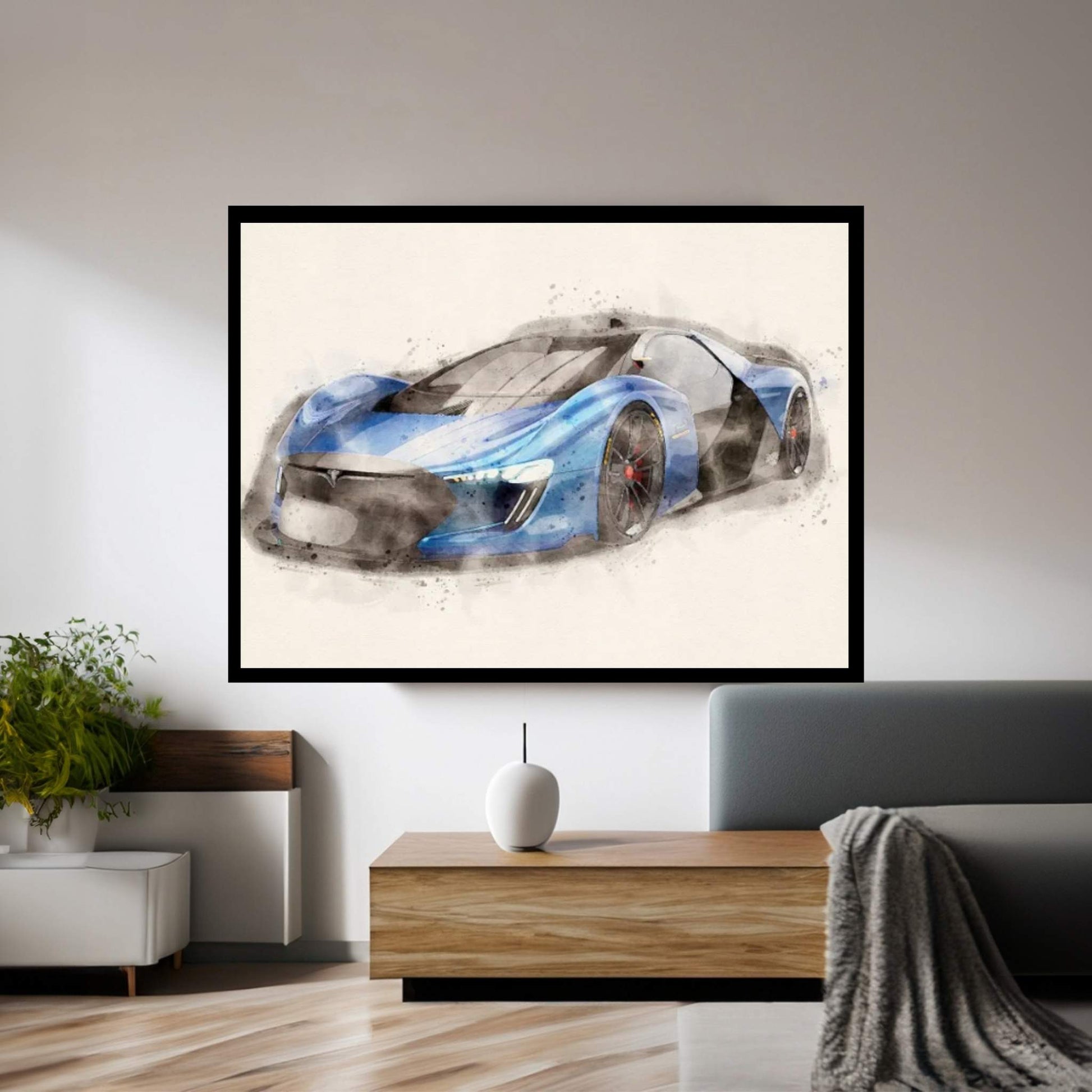 Tesla Motors V II Canvas Wall Art - Y Canvas