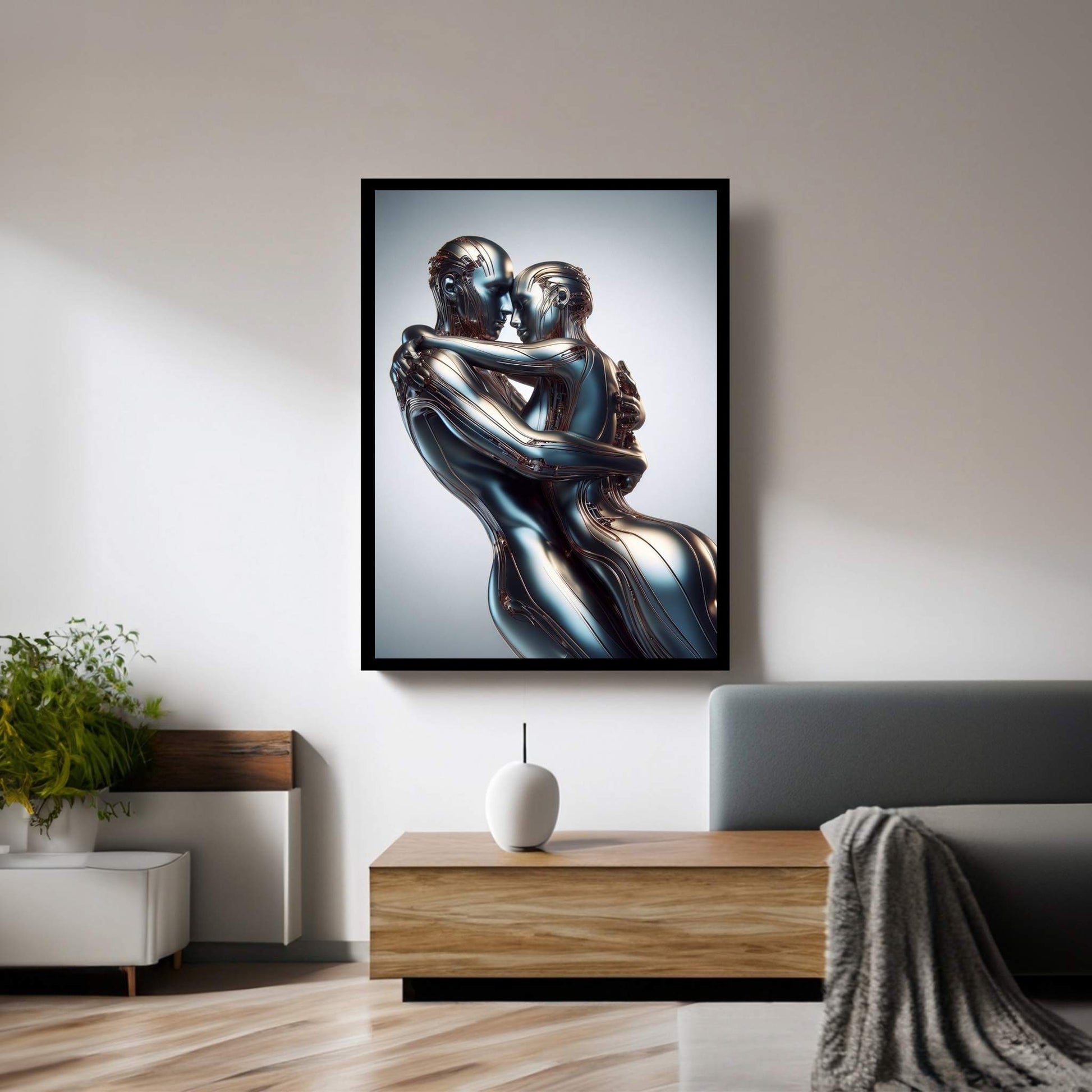 Metalic Love Couple Canvas Wall Art - Y Canvas