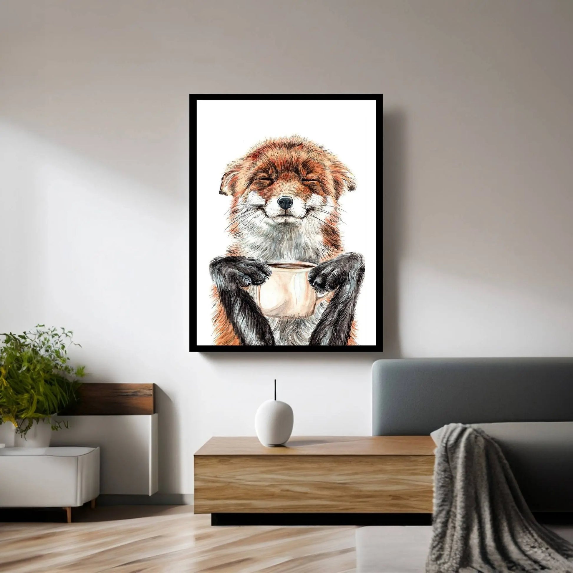 Morning Fox Canvas Wall Art - Y Canvas
