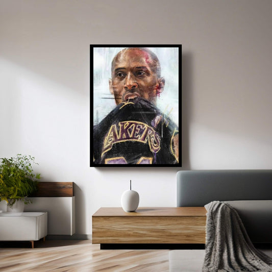 Kobe Biting Canvas Wall Art - Y Canvas