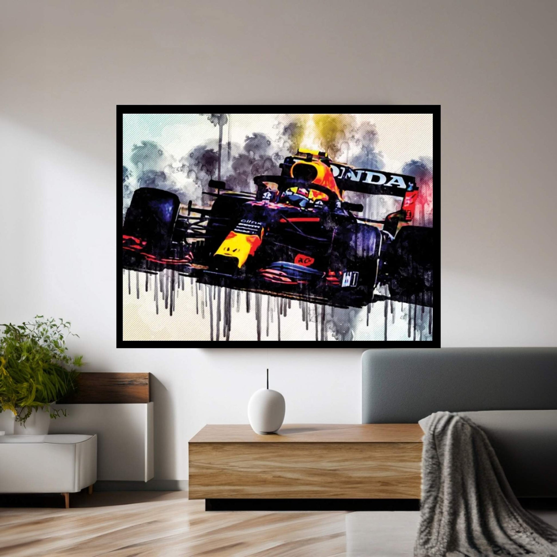 Max Verstappen Close-Up Red Bull Racing Rb16B 2021 F1 Cars Formula 1 Raceway Rb16B On Track Red Bull Racing Honda Canvas Wall Art - Y Canvas