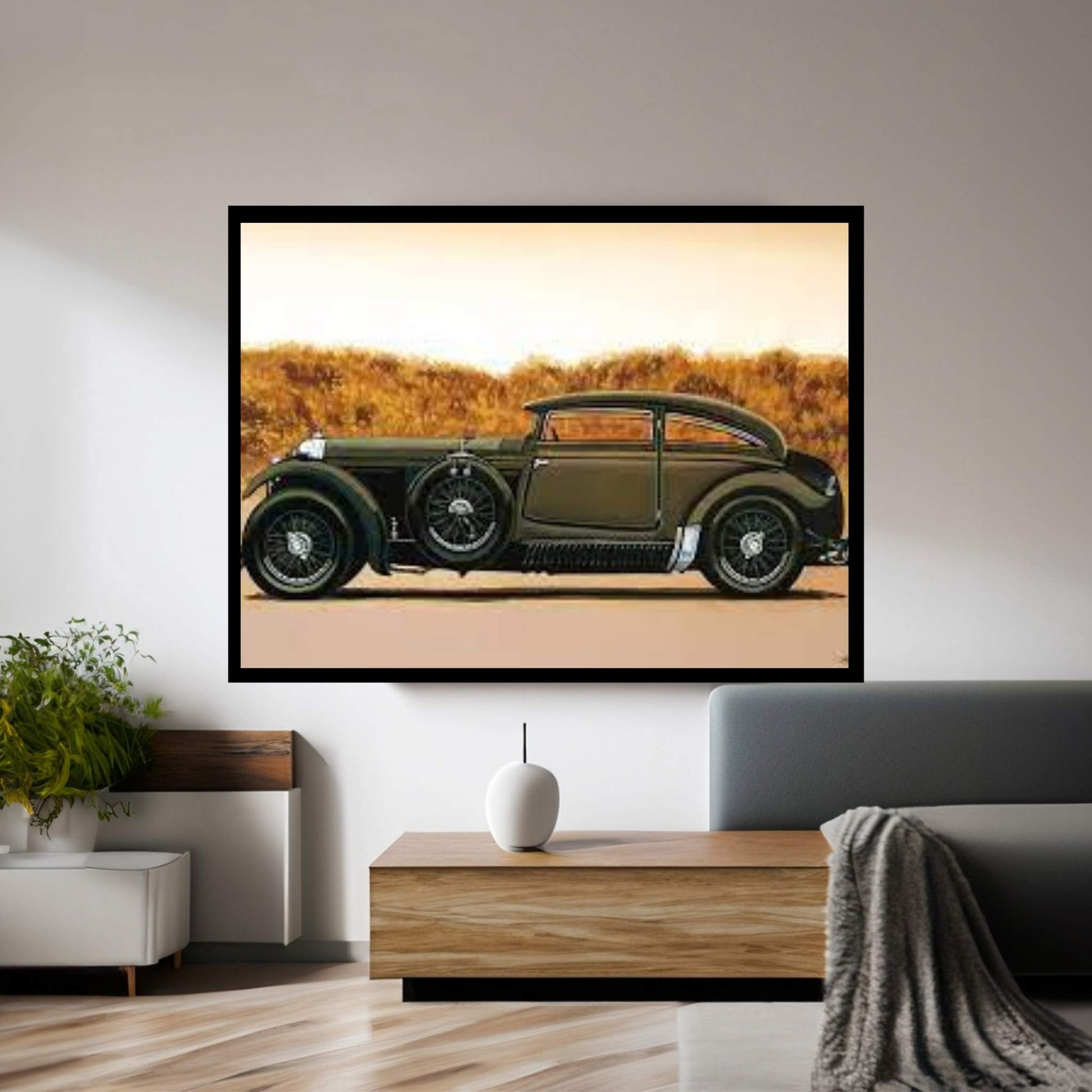 Bentley Blue Train Recreation Canvas Wall Art - Y Canvas