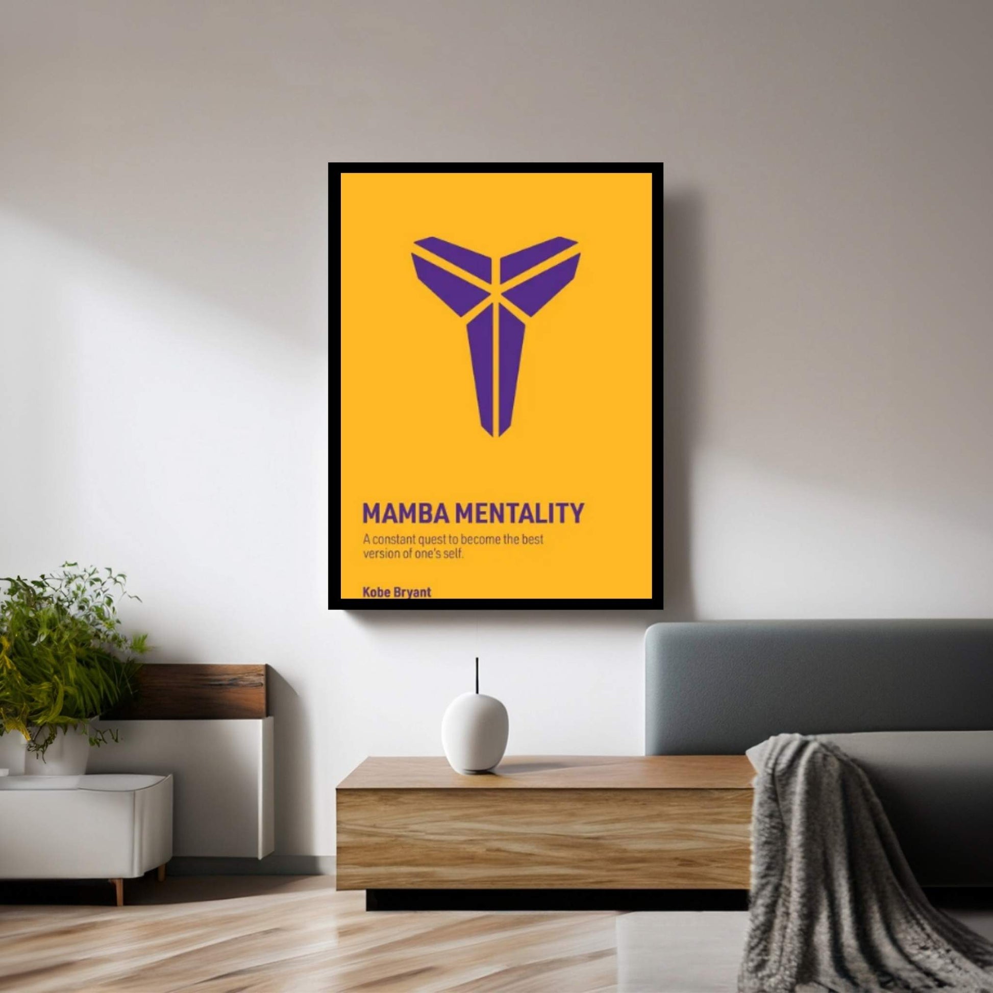 Mamba Mentality (Gold/ Purple) Canvas Wall Art - Y Canvas