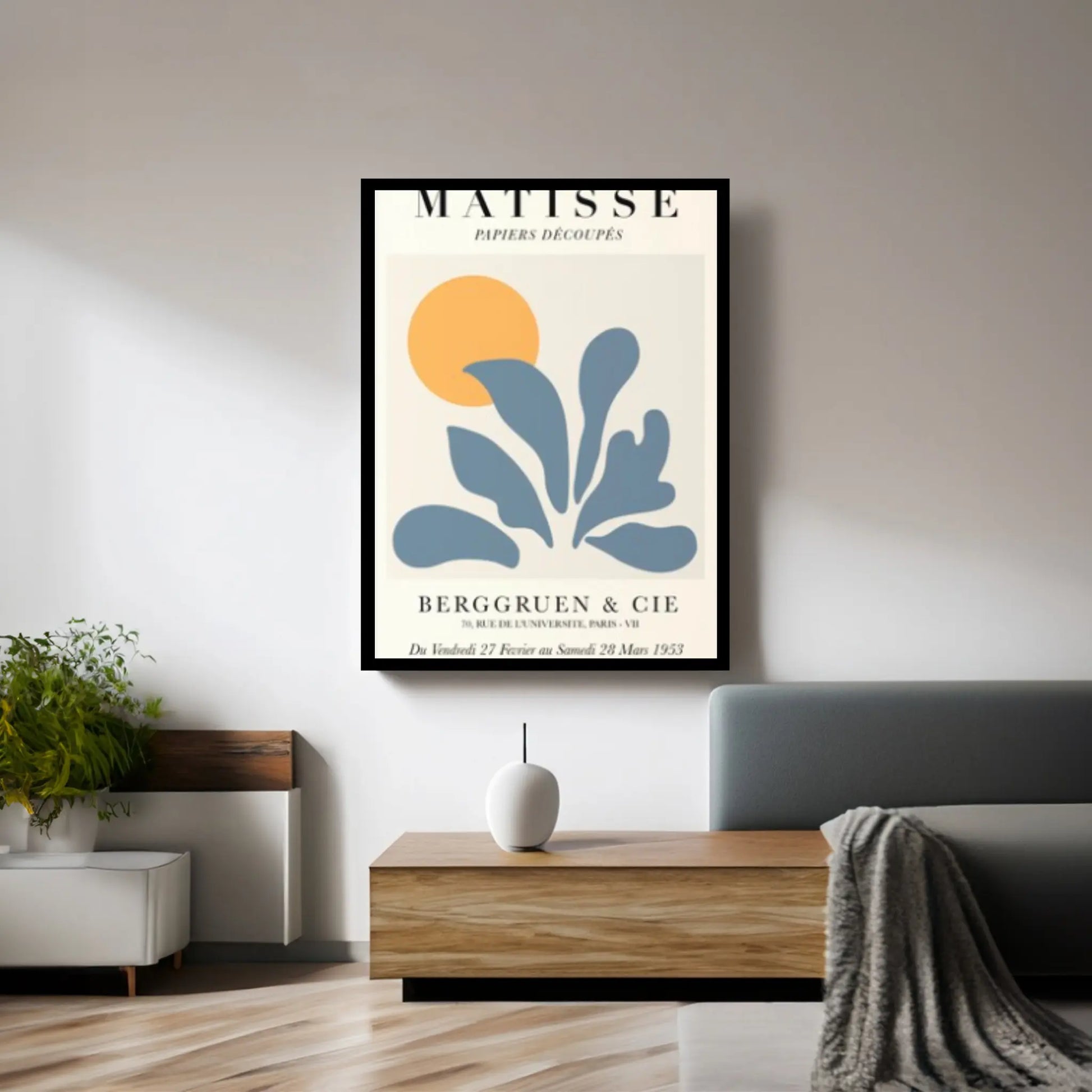 Henri Matisse Plant Canvas Wall Art Poster Dark Green Wall Art Museum Exhibition, Papiers Découpés Matisse Wall Print - Y Canvas