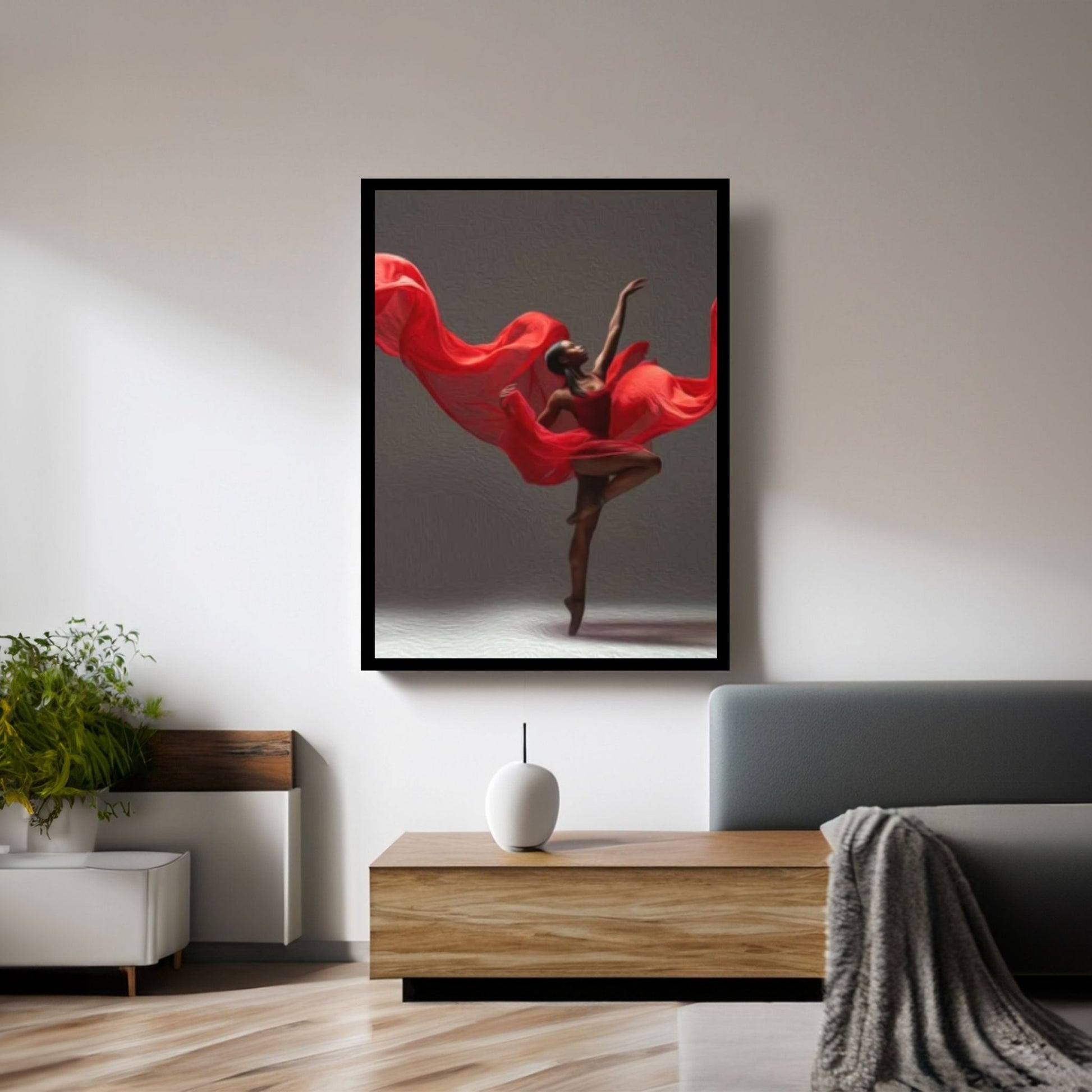 African American Woman Dancer, Black Ballerina Art Print, Wall Art on Canvas Ballerina - Y Canvas