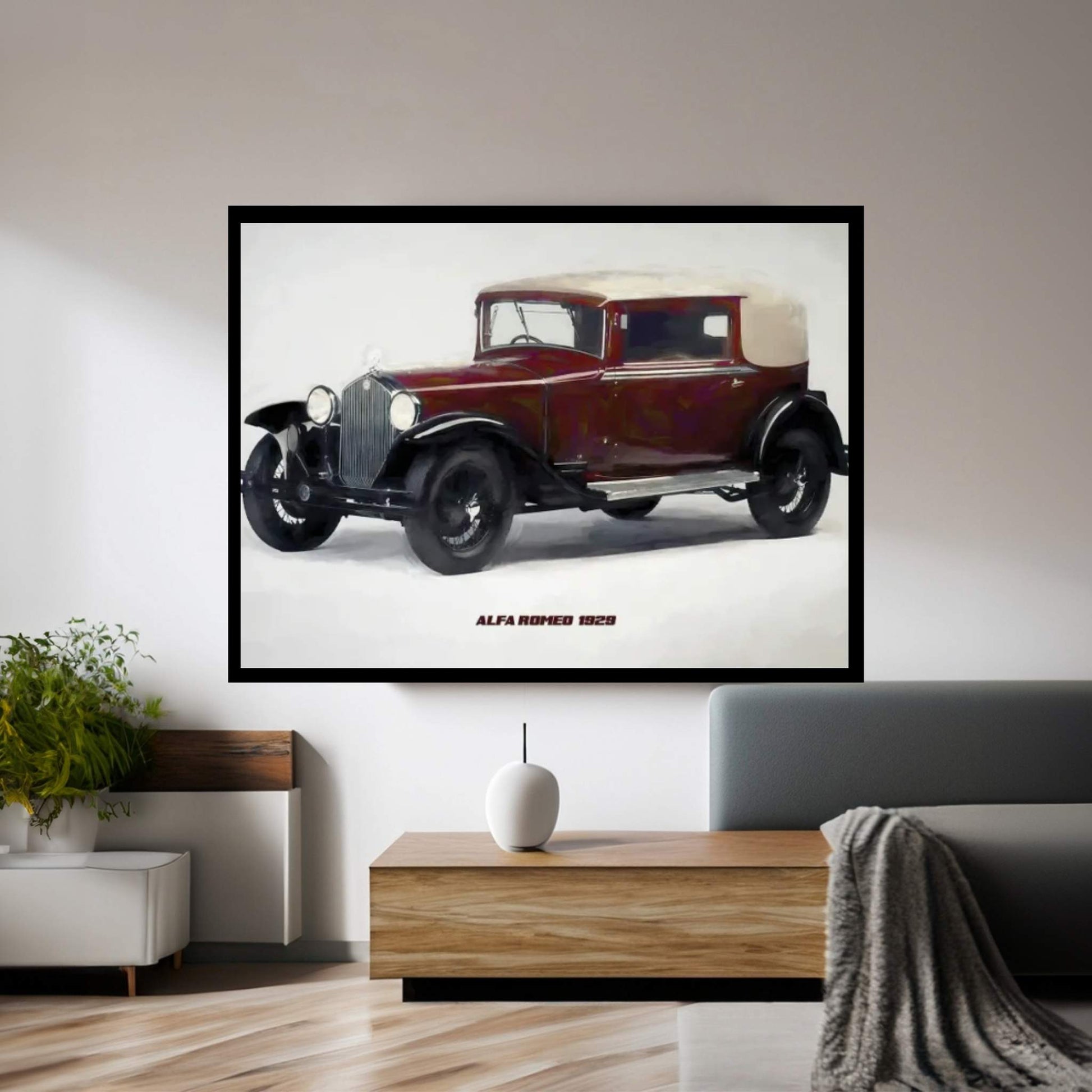 Alfa Romeo Retro 1929 Canvas Wall Art - Y Canvas