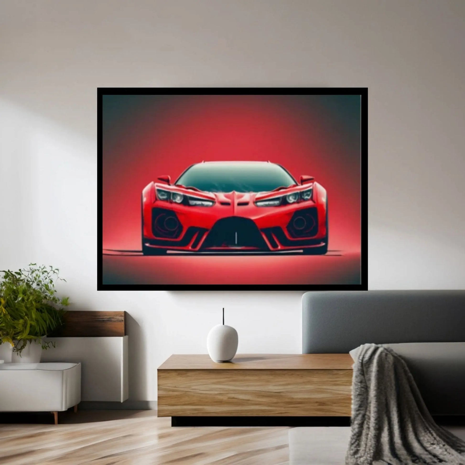Red Sport Cars Canvas Wall Art Poster Print, Supercar Wall Art - Y Canvas