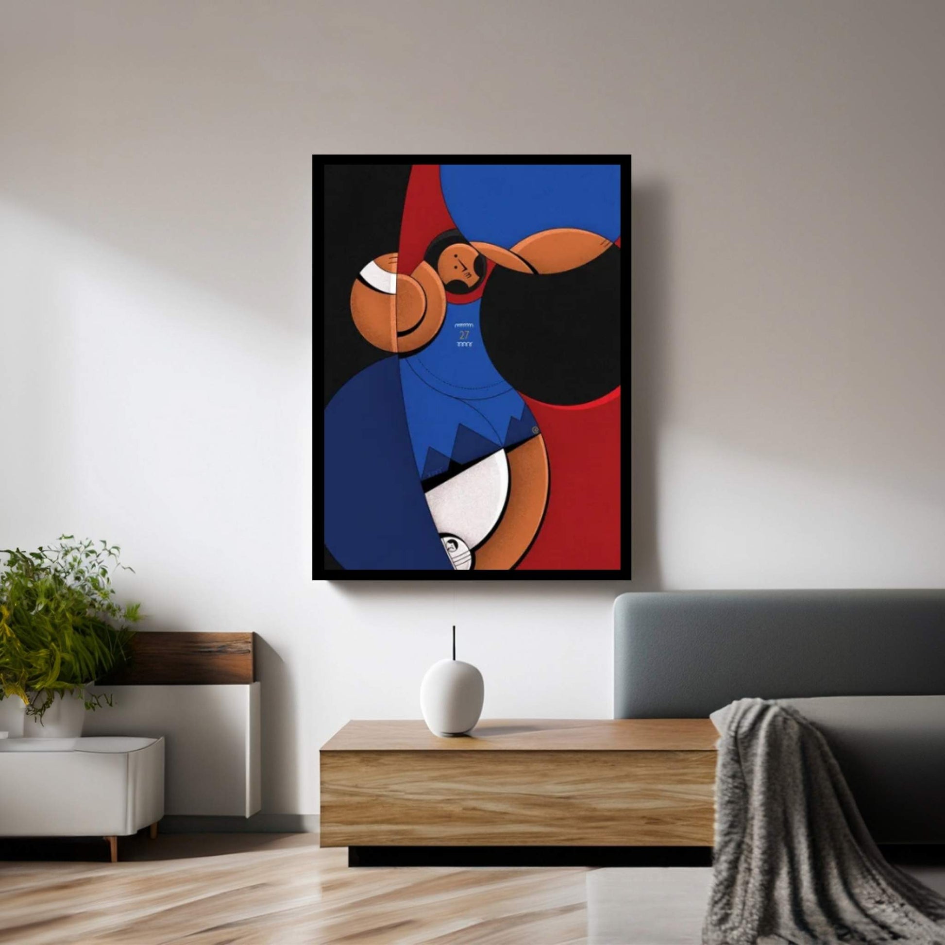Blue Arrow Canvas Wall Art - Y Canvas