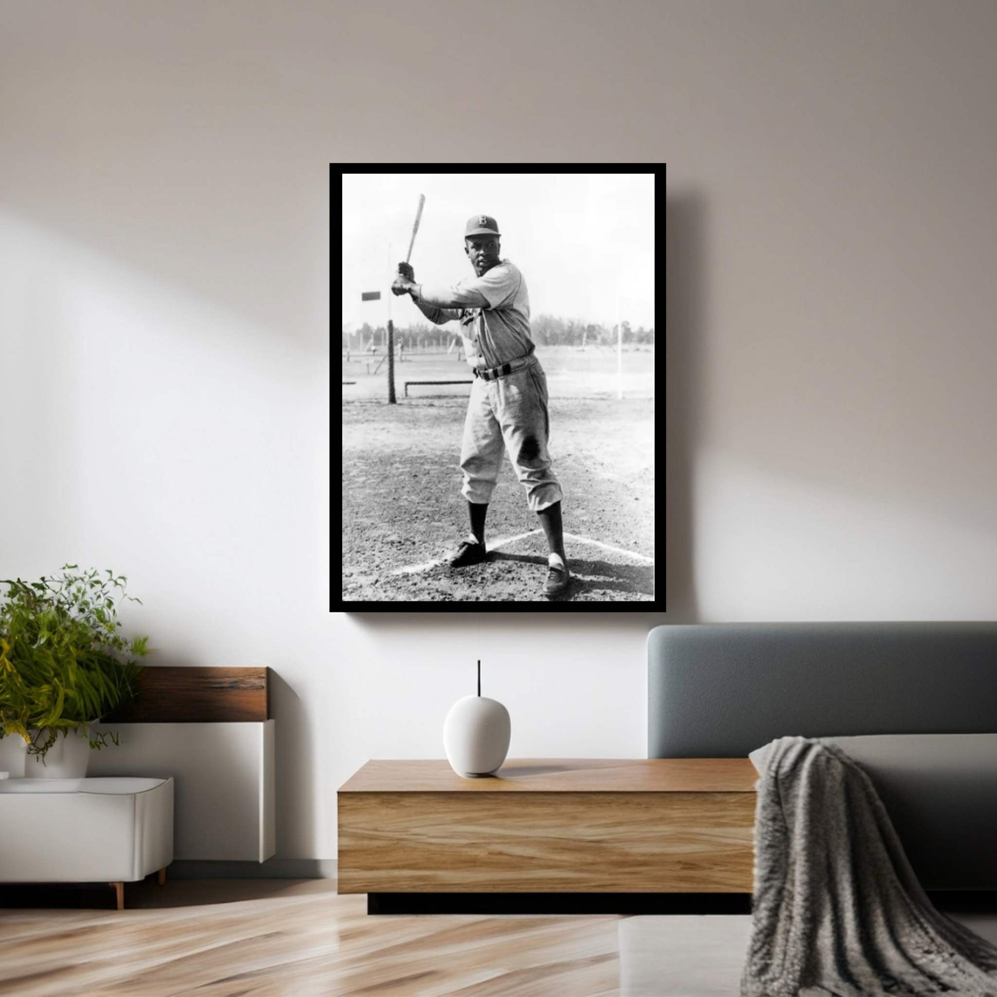 Jackie Robinson (1919-1972) Canvas Wall Art - Y Canvas