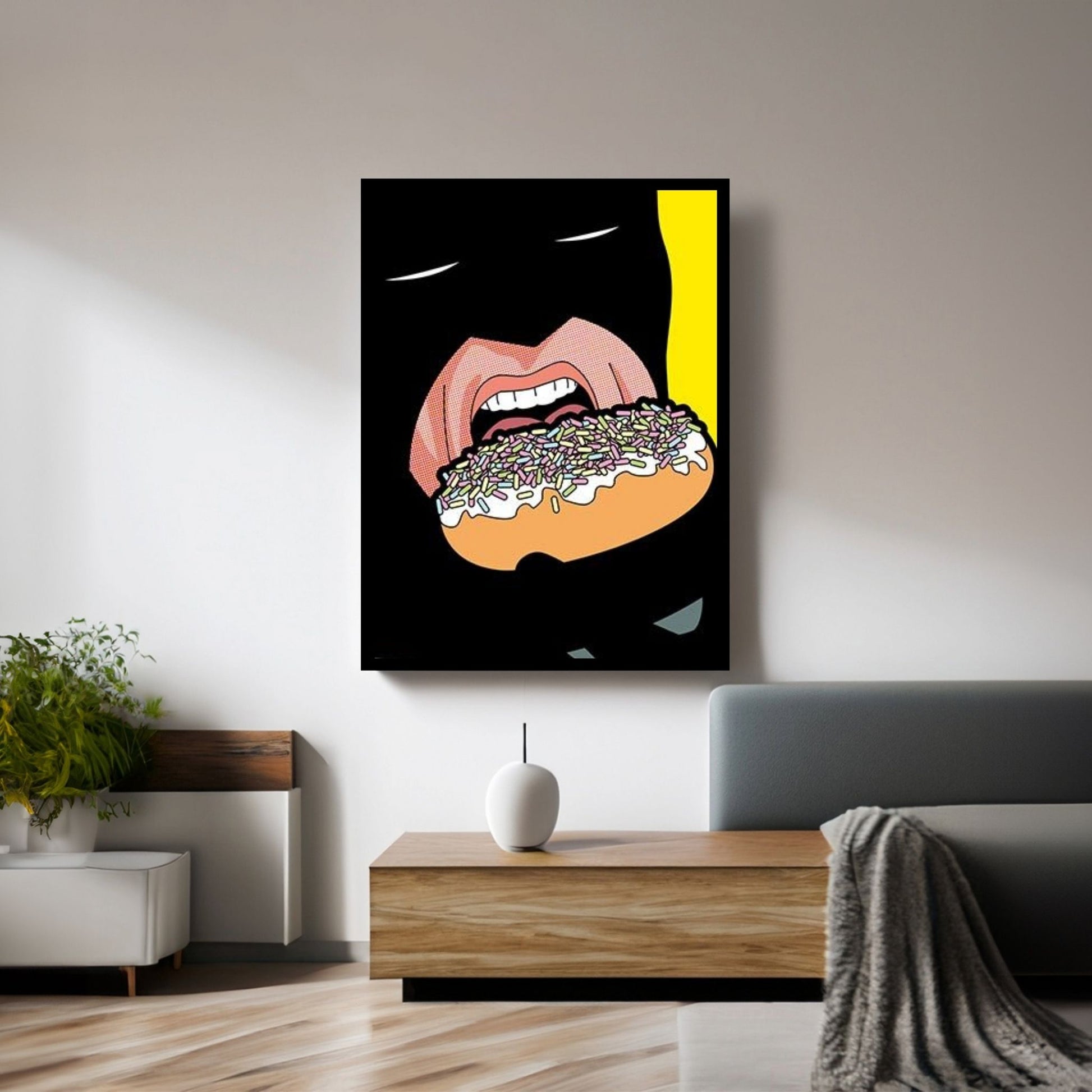 Bat-Donuts Canvas Wall Art - Y Canvas