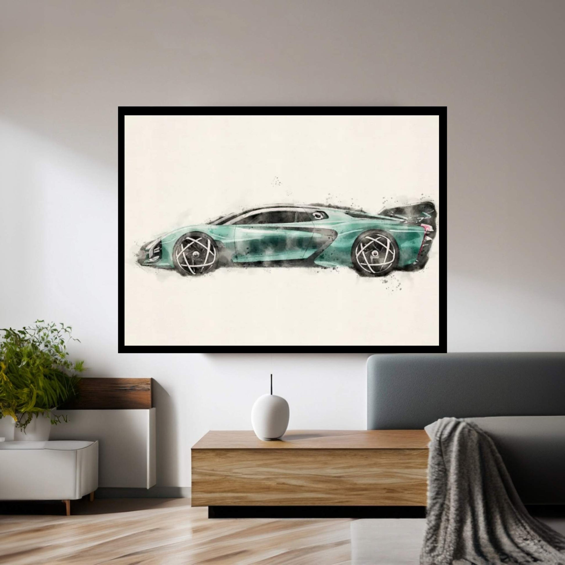 Hongqi S9 In Watercolor vII Canvas Wall Art - Y Canvas