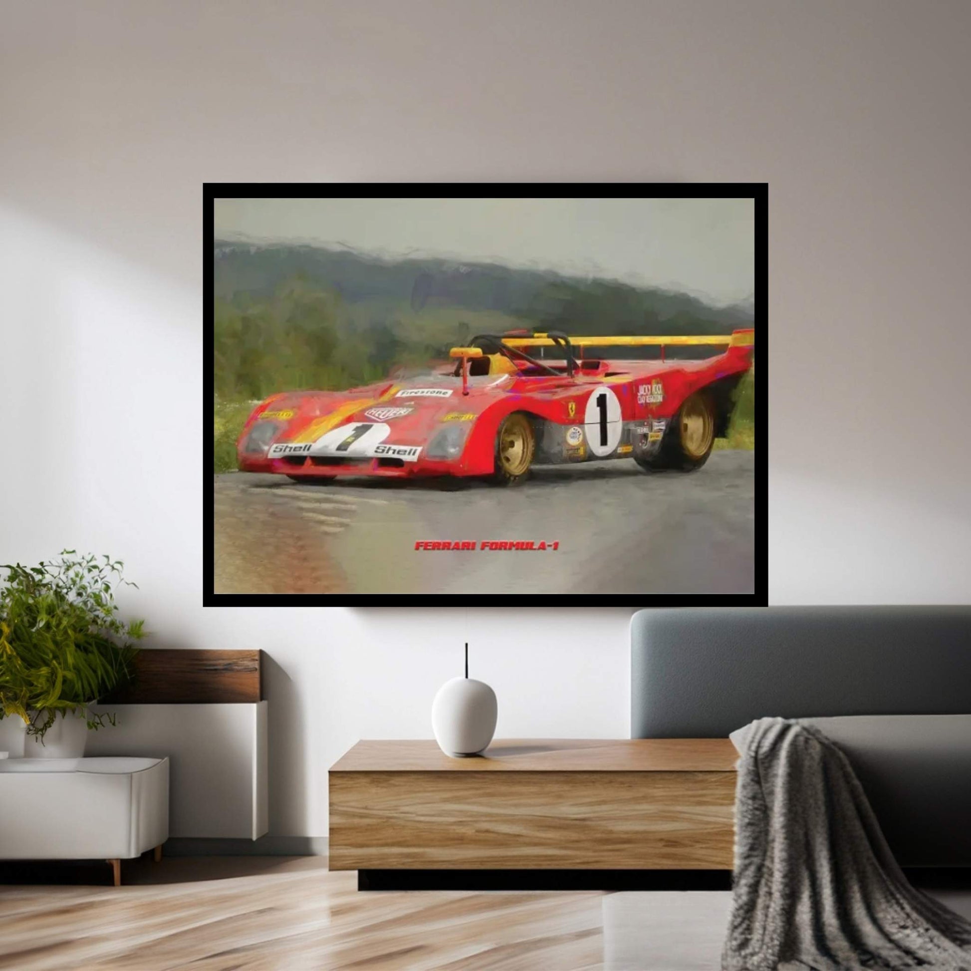 Ferrari Retro Formula I Canvas Wall Art - Y Canvas