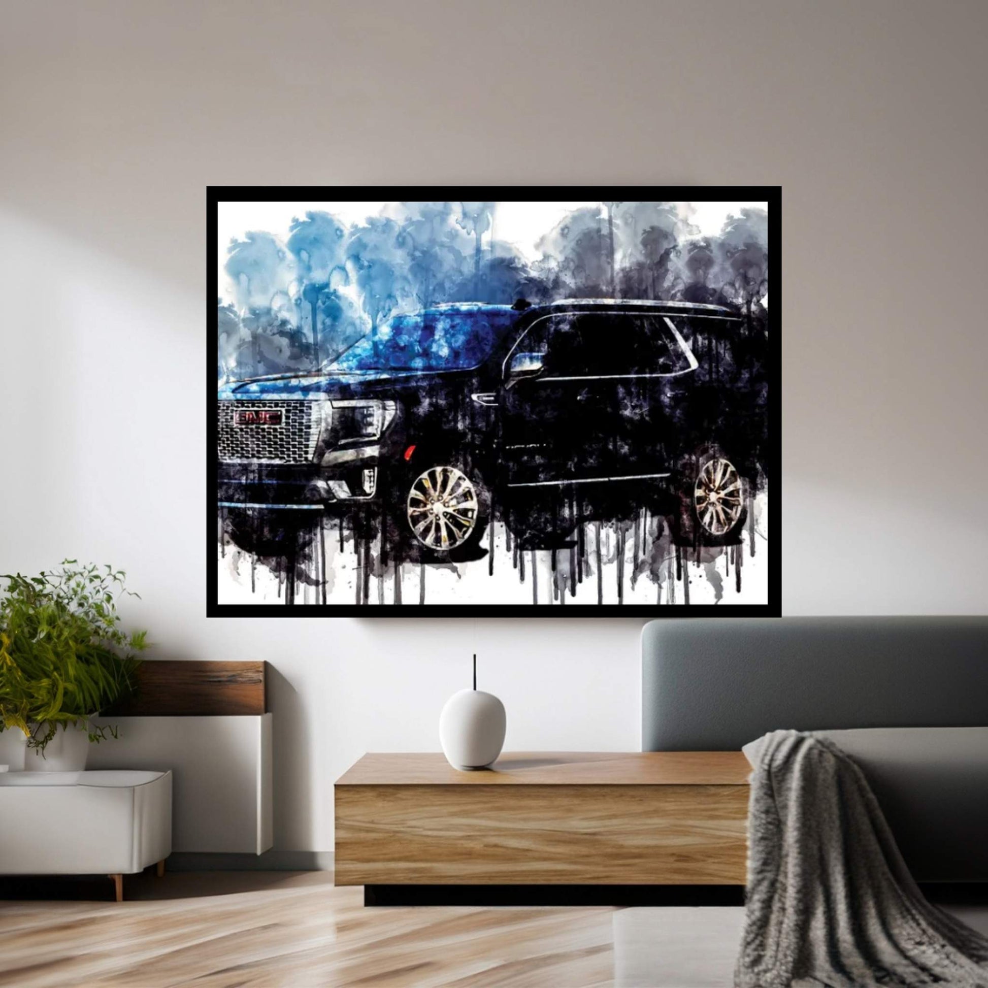 Car 2021 GMC Yukon Denali Duramax Canvas Wall Art - Y Canvas