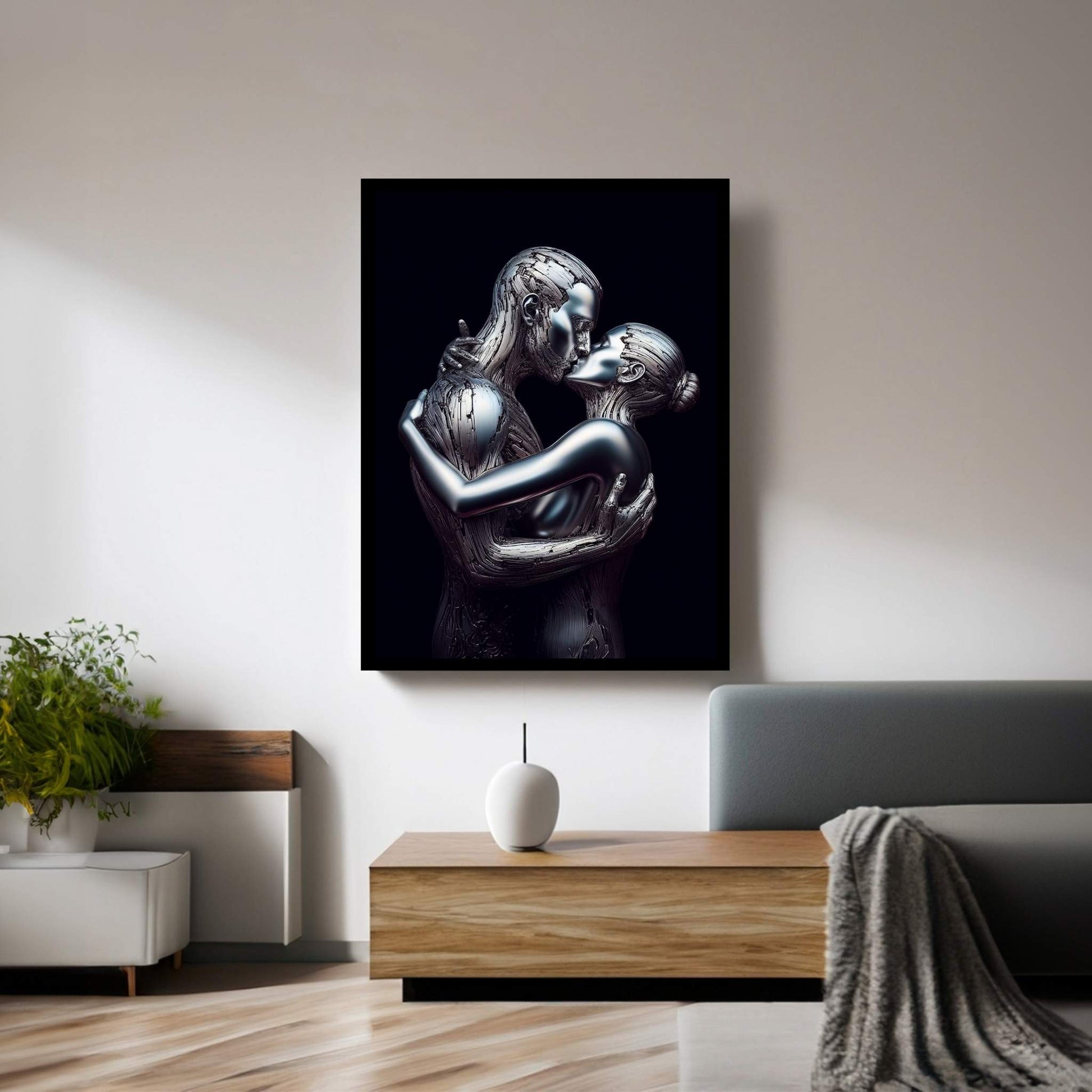 Metalic Love Couple Canvas Wall Art - Y Canvas