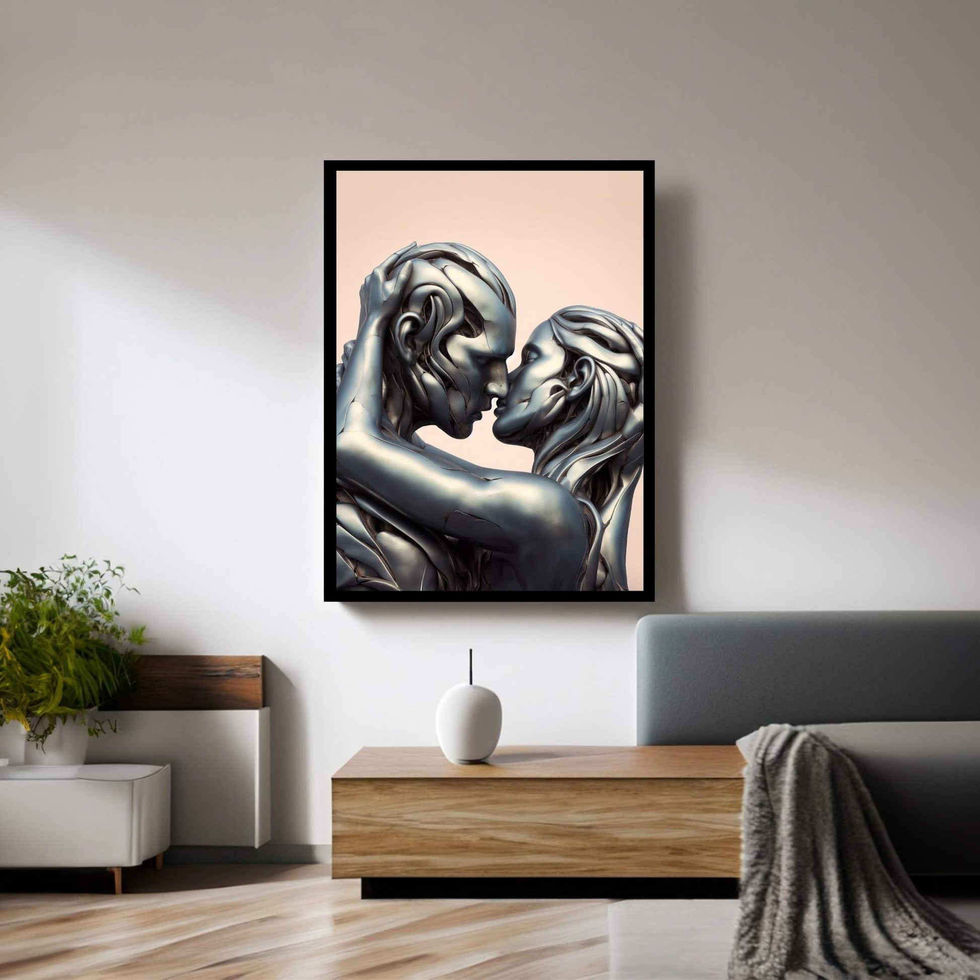 Metalic Love Couple Canvas Wall Art - Y Canvas