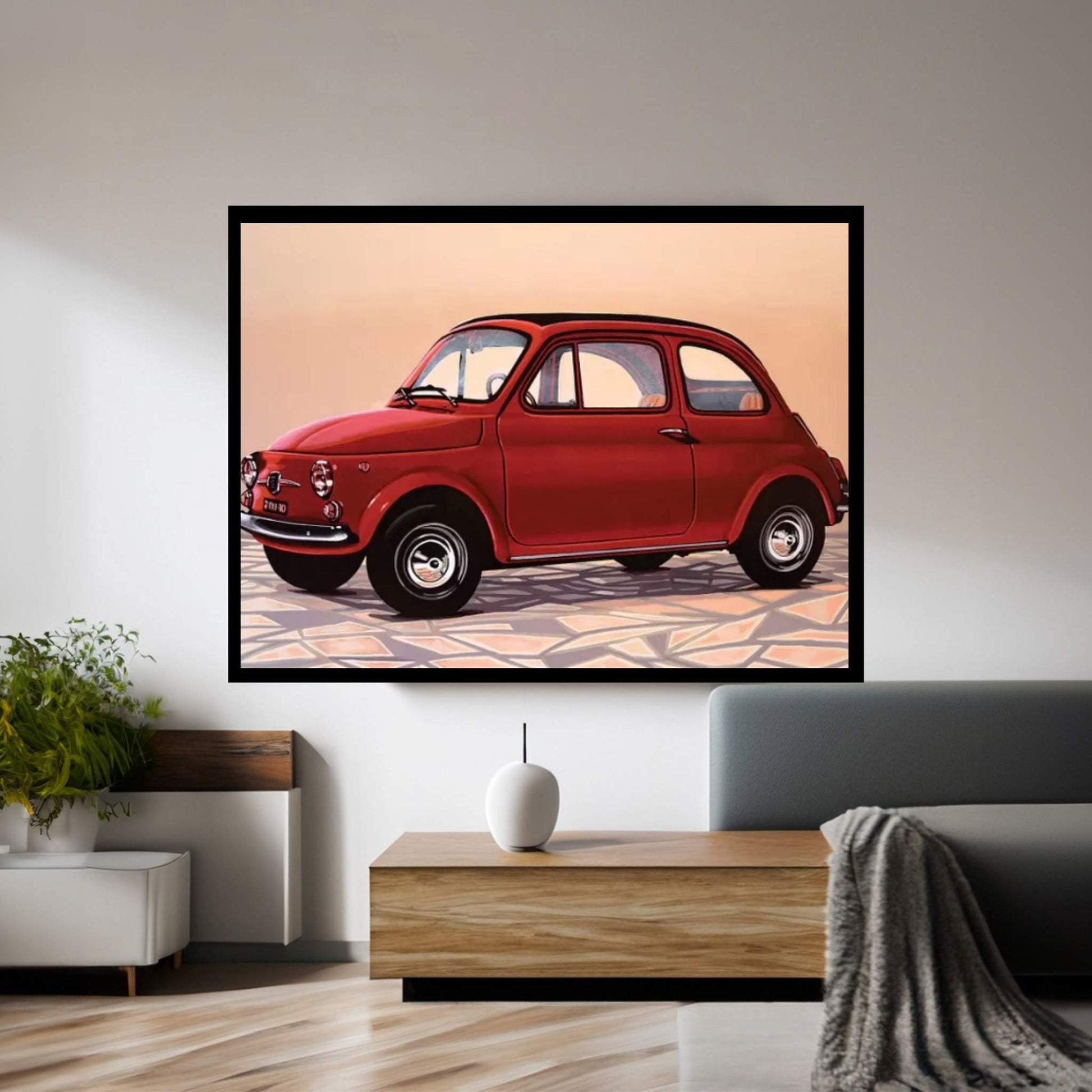 Fiat 500 Canvas Wall Art - Y Canvas