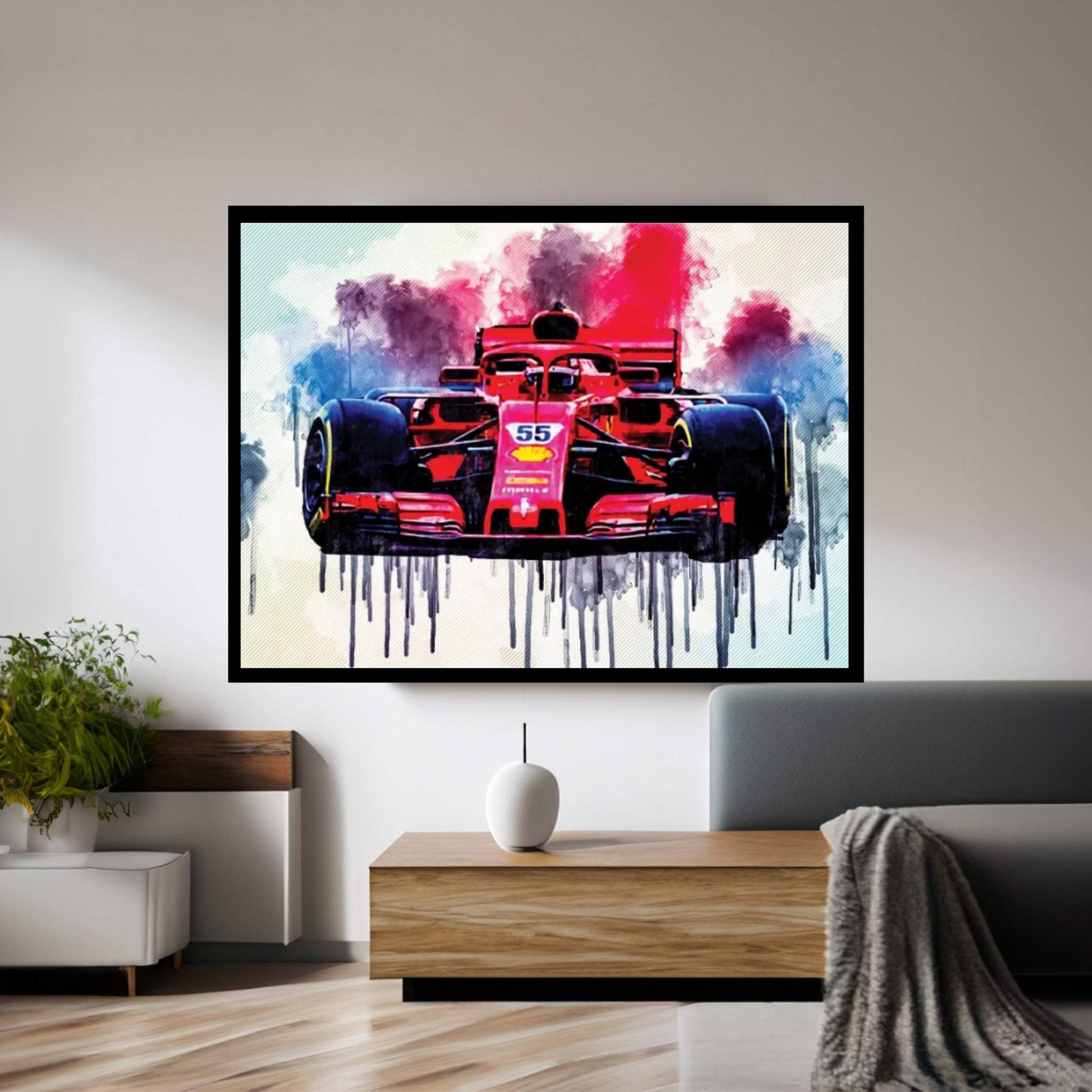 Carlos Sainz Ferrari Sf21 2021 F1 Cars Formula 1 Scuderia Ferrari New Sf21 F1 Canvas Wall Art - Y Canvas