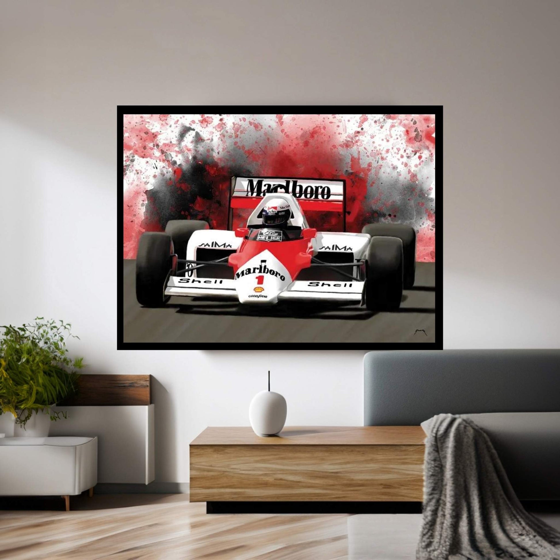 Prost's Racecar Canvas Wall Art - Y Canvas